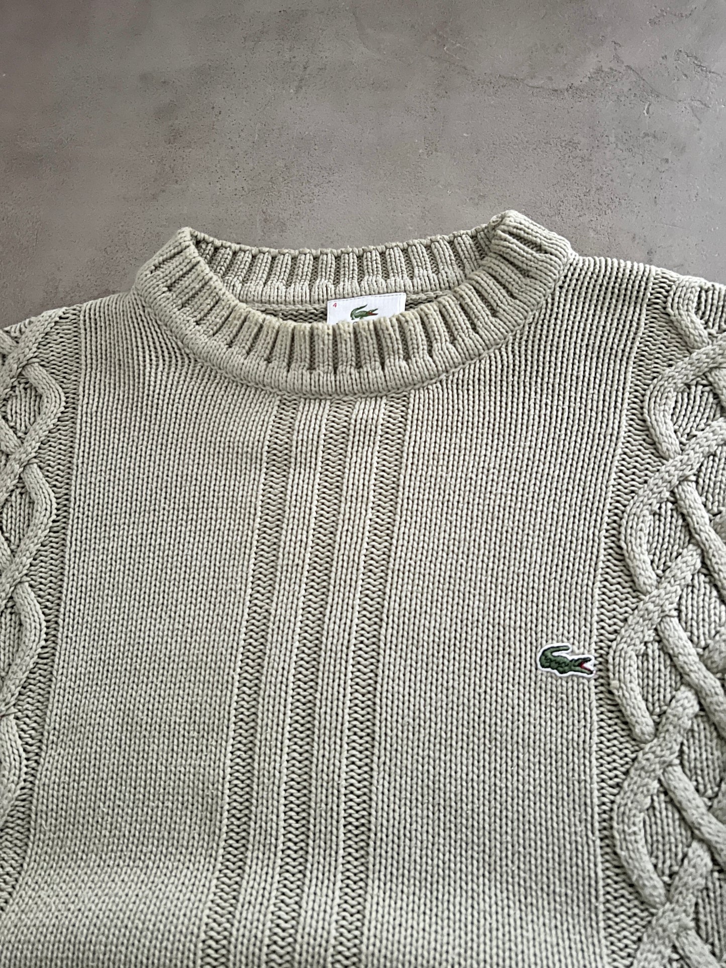 CREME LACOSTE KNIT SWEATER - 2000S - L/XL