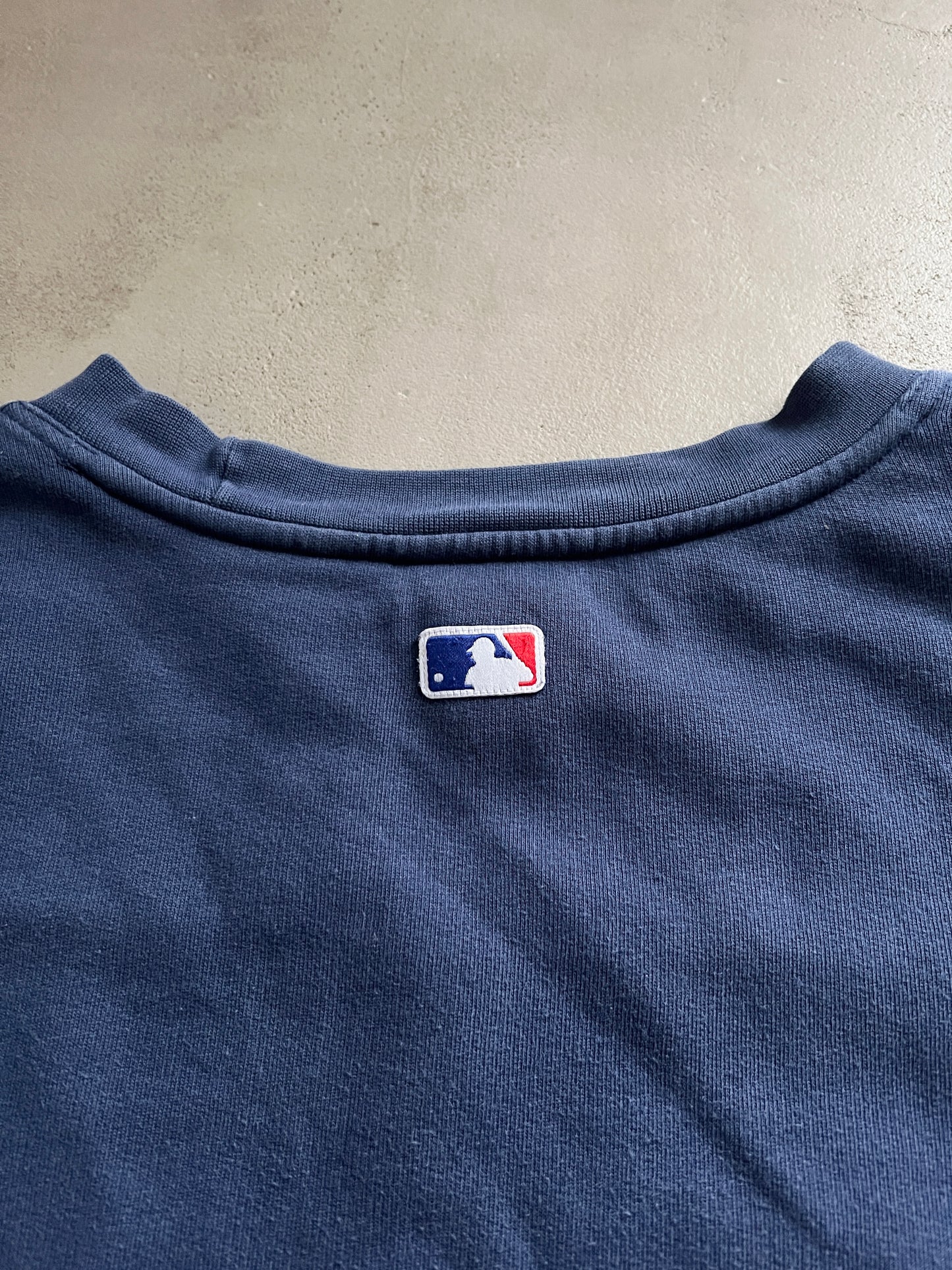 NAVY YANKEES ADIDAS X MLB SWEATER - 1990S - L/M