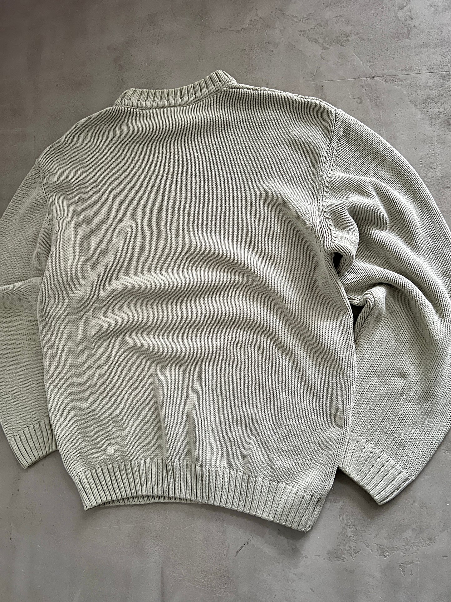 CREME LACOSTE KNIT SWEATER - 2000S - L/XL