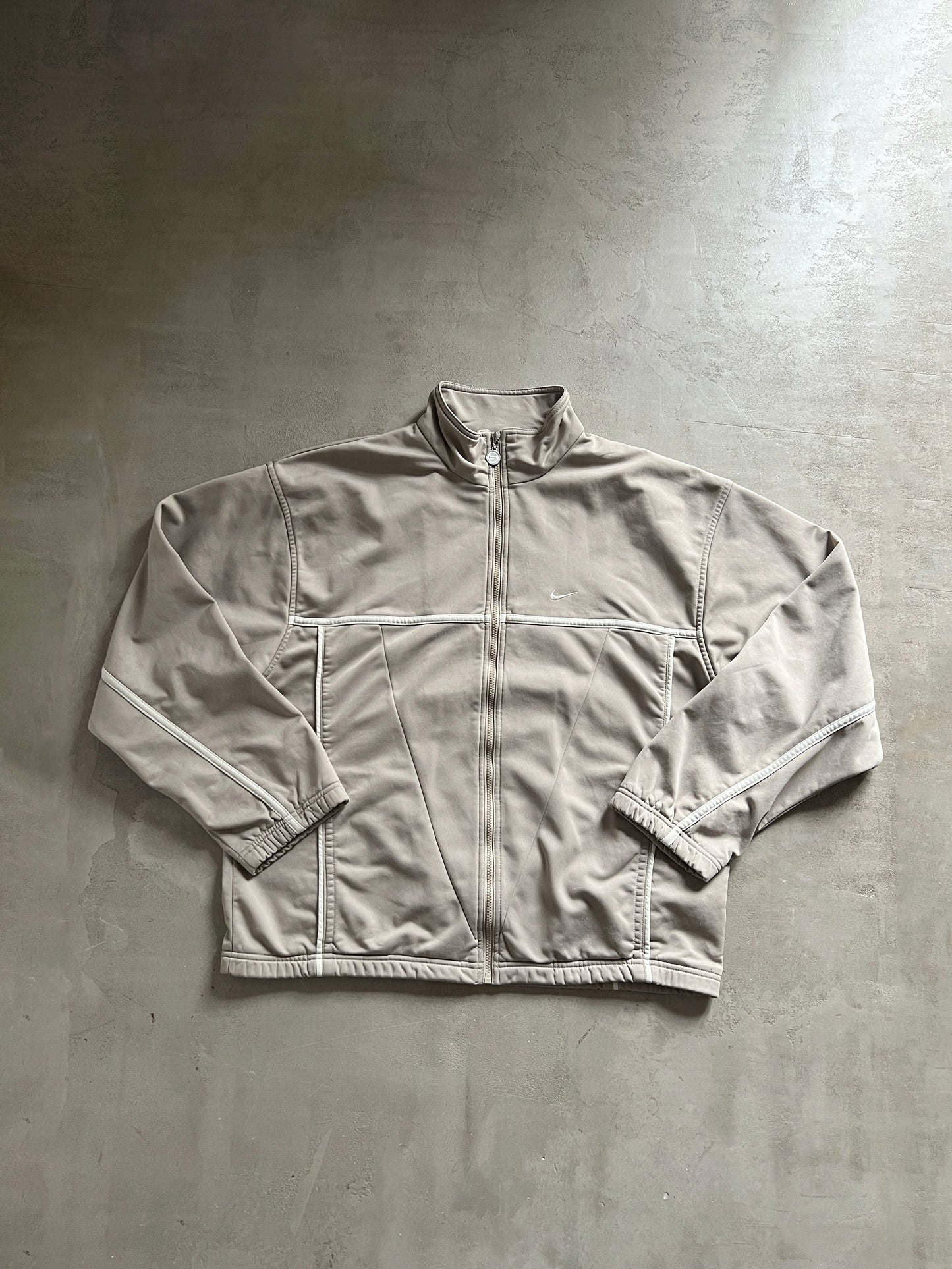 BEIGE NIKE TRACK JACKET - 2000S - L
