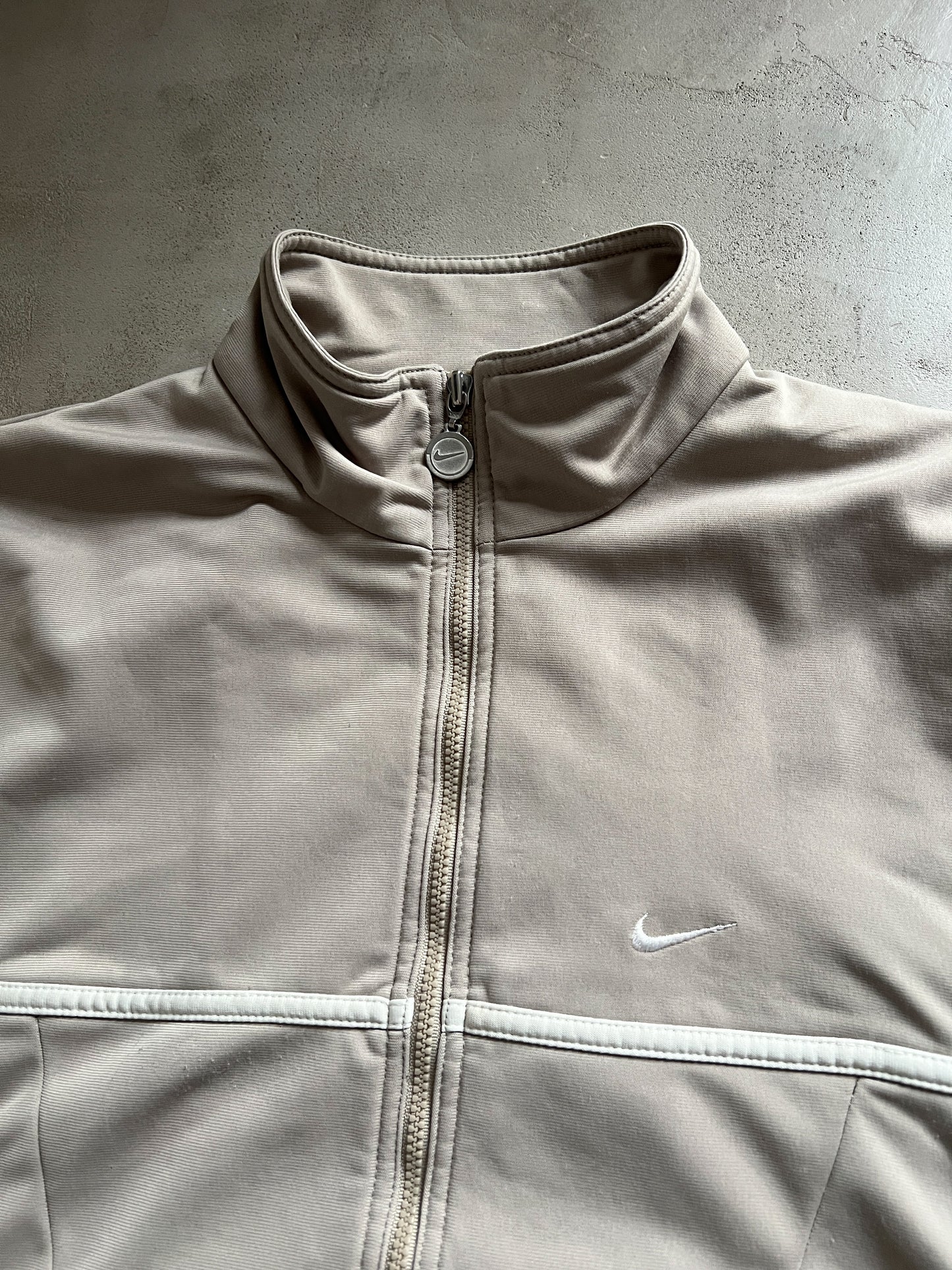 BEIGE NIKE TRACK JACKET - 2000S - L