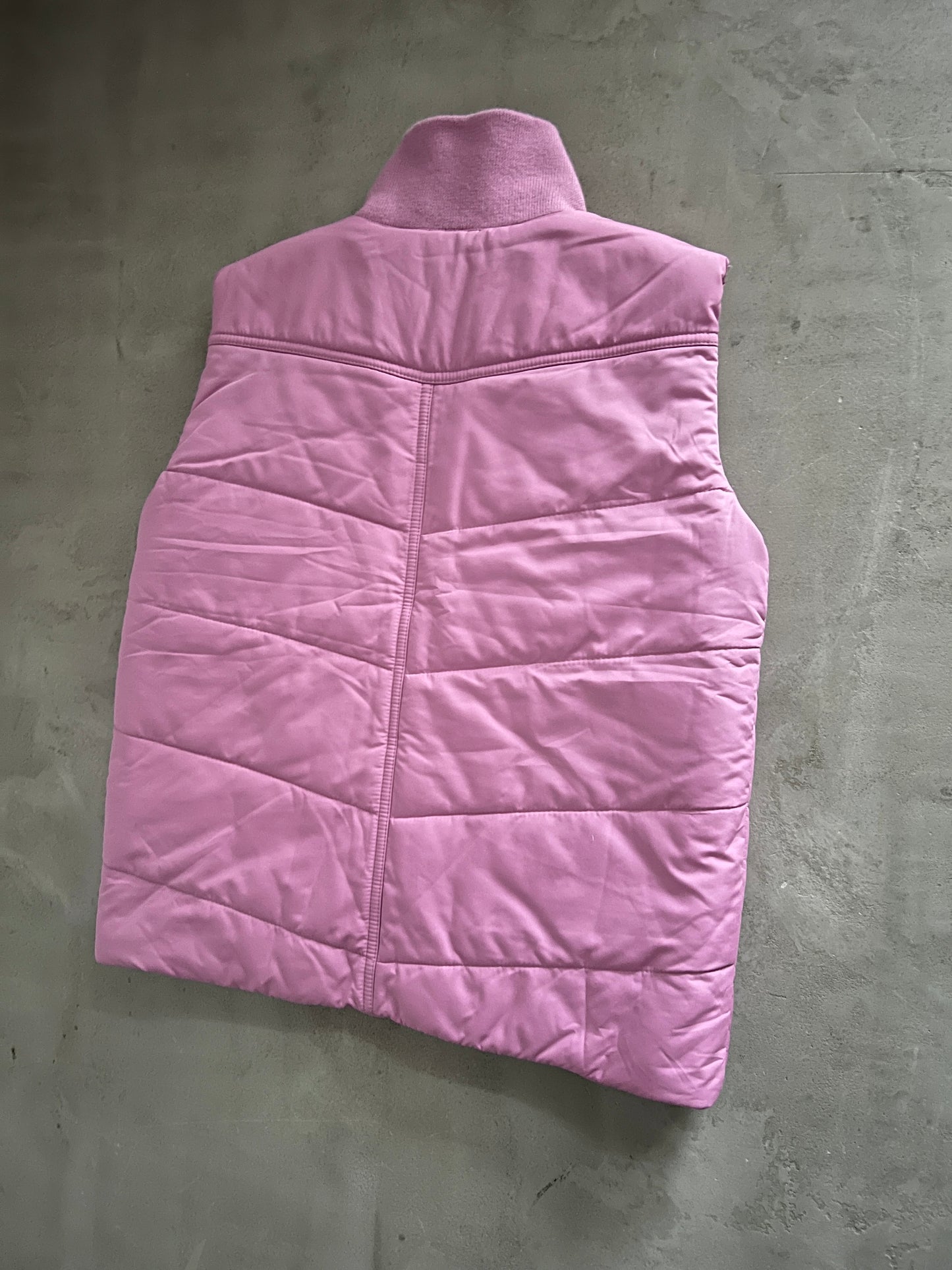 PINK NIKE PUFFER VEST - 2000S - WOMENS M/S
