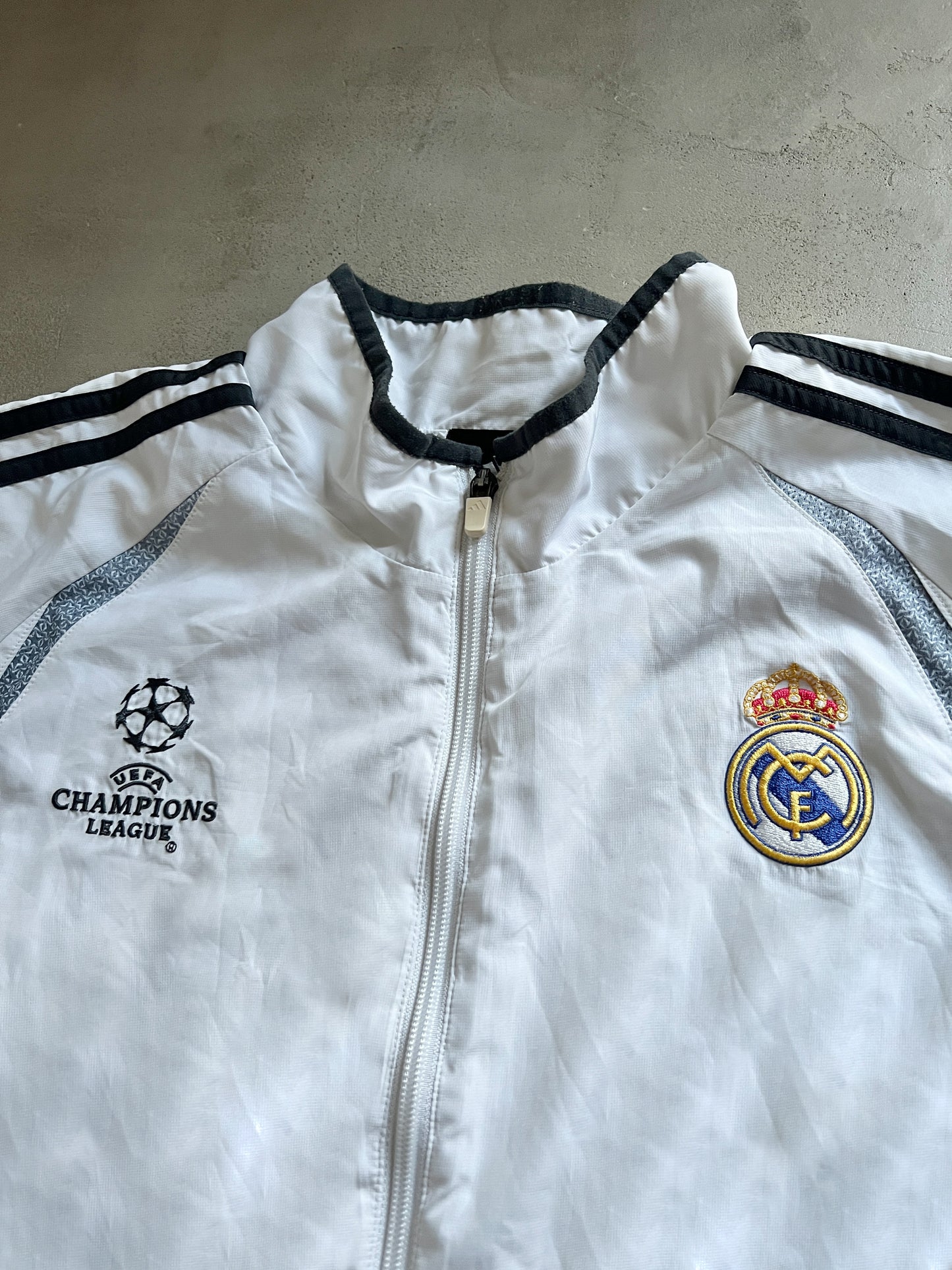 WHITE REAL MADRID TRACK JACKET - 2000S - L/XL