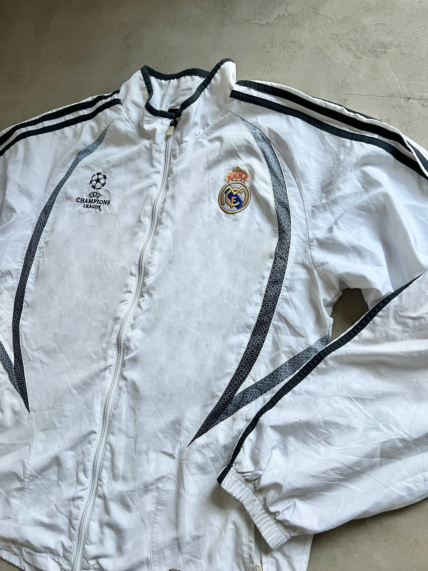 WHITE REAL MADRID TRACK JACKET - 2000S - L/XL