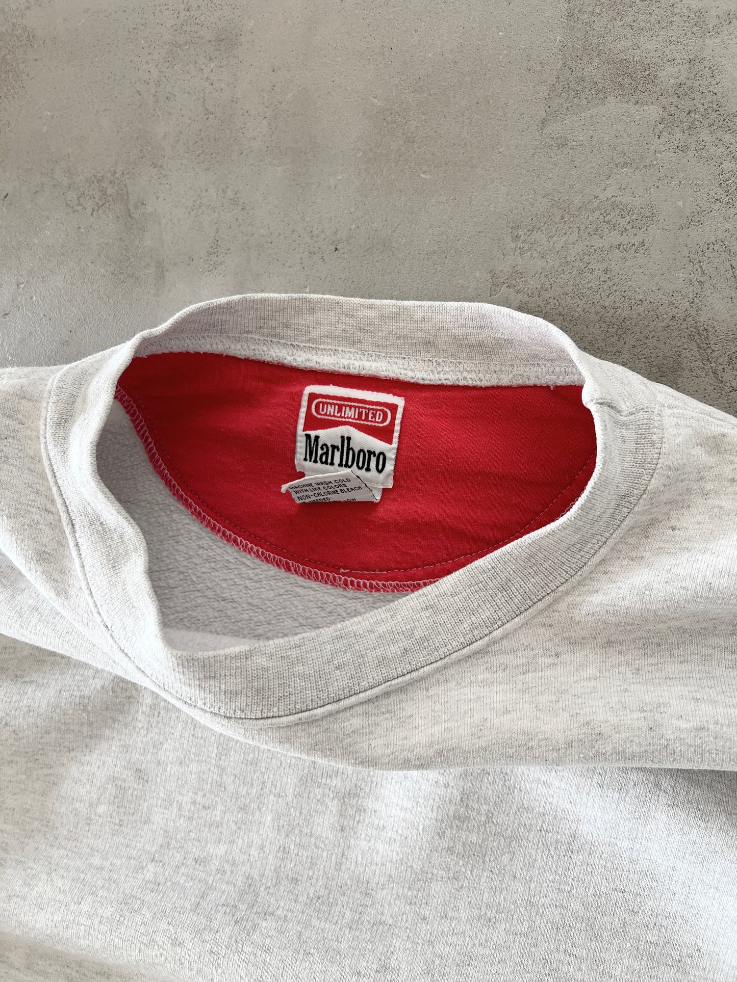 GREY MARLBORO RACING SWEATER - 1990S - M