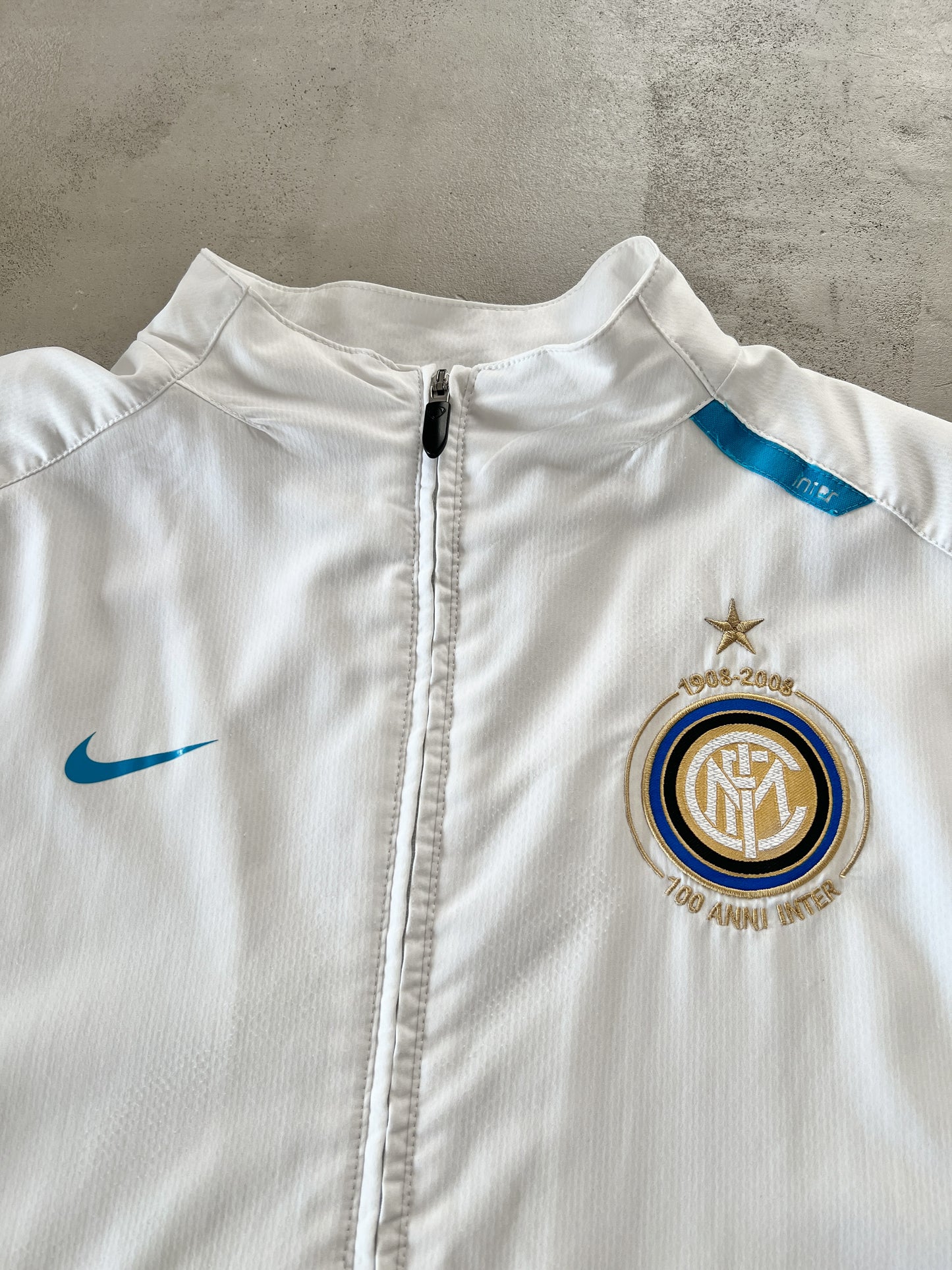 WHITE/BABY BLUE INTER MILAN NIKE JACKET - 2000S - L