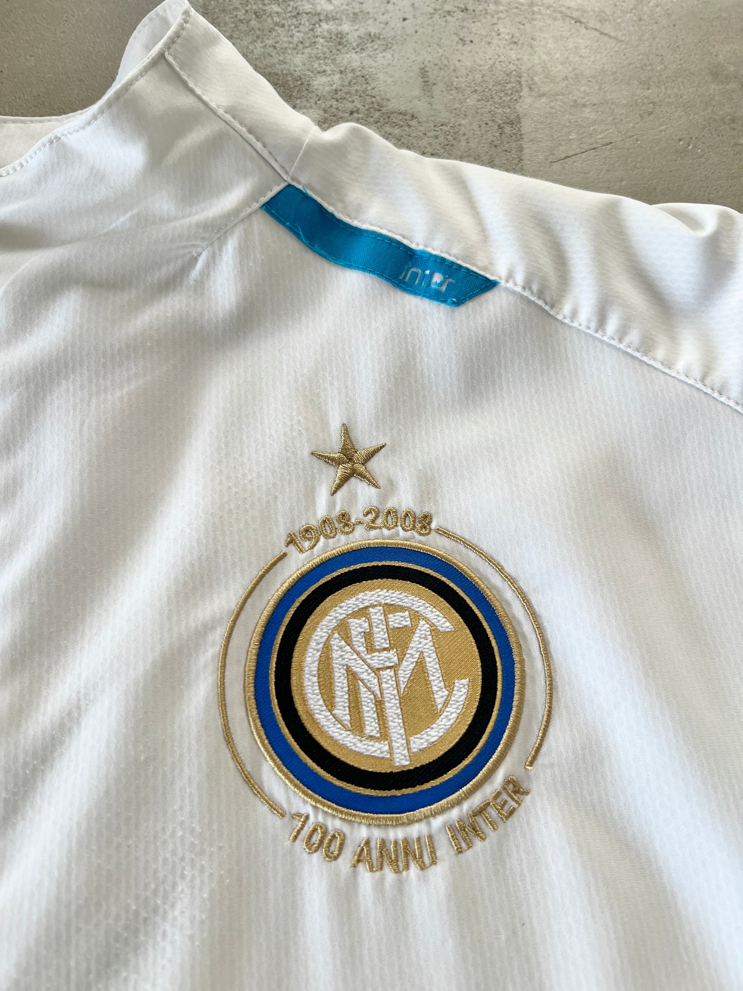 WHITE/BABY BLUE INTER MILAN NIKE JACKET - 2000S - L
