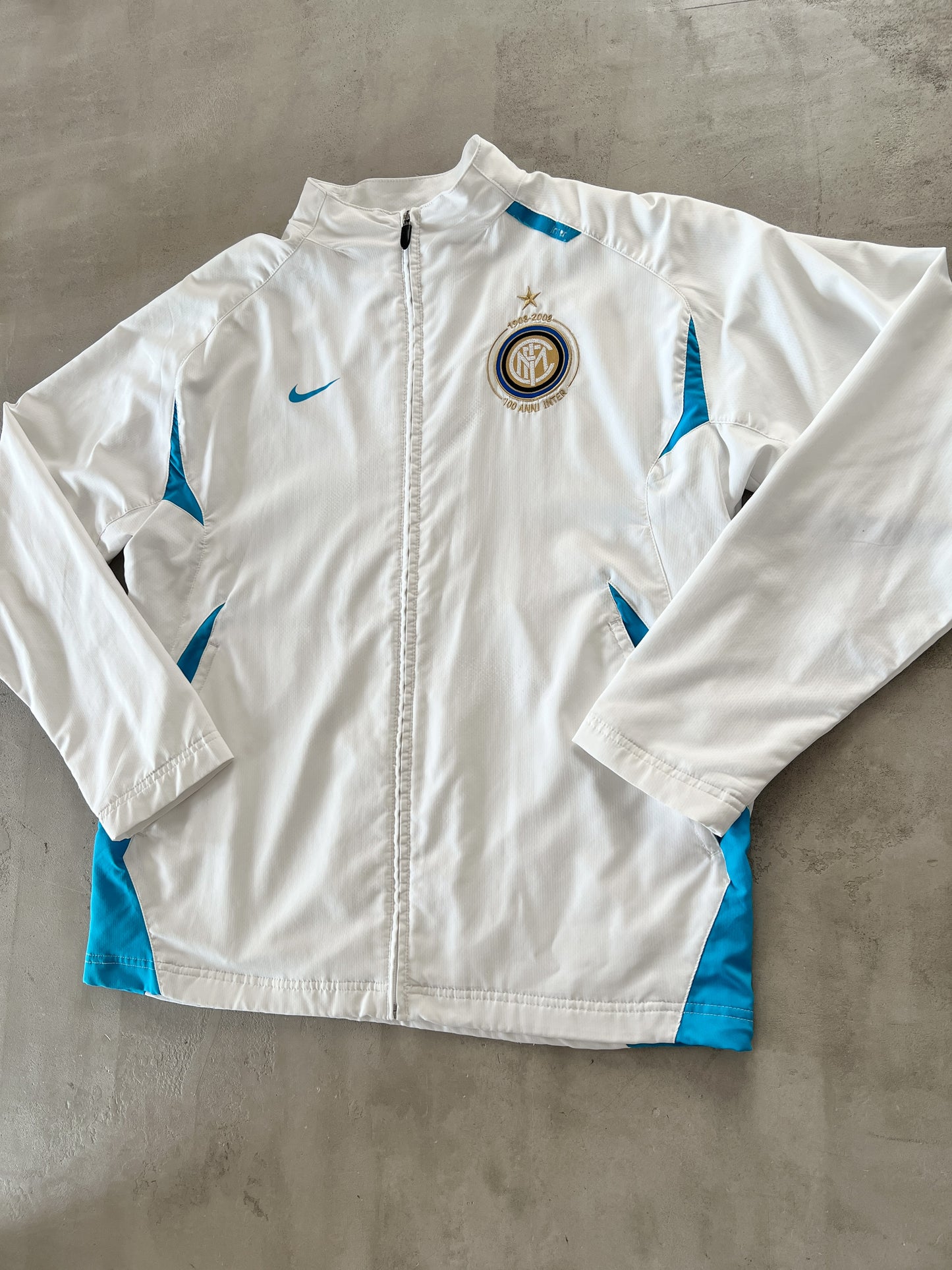 WHITE/BABY BLUE INTER MILAN NIKE JACKET - 2000S - L