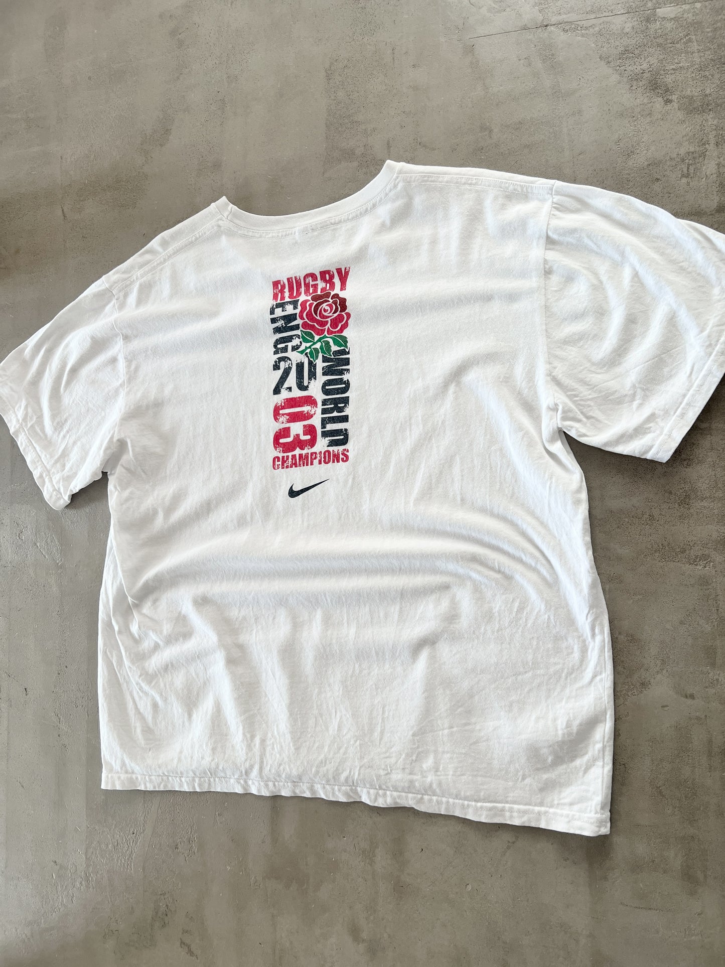 WHITE NIKE ENGLAND RUGBY TEE - 2003 - L