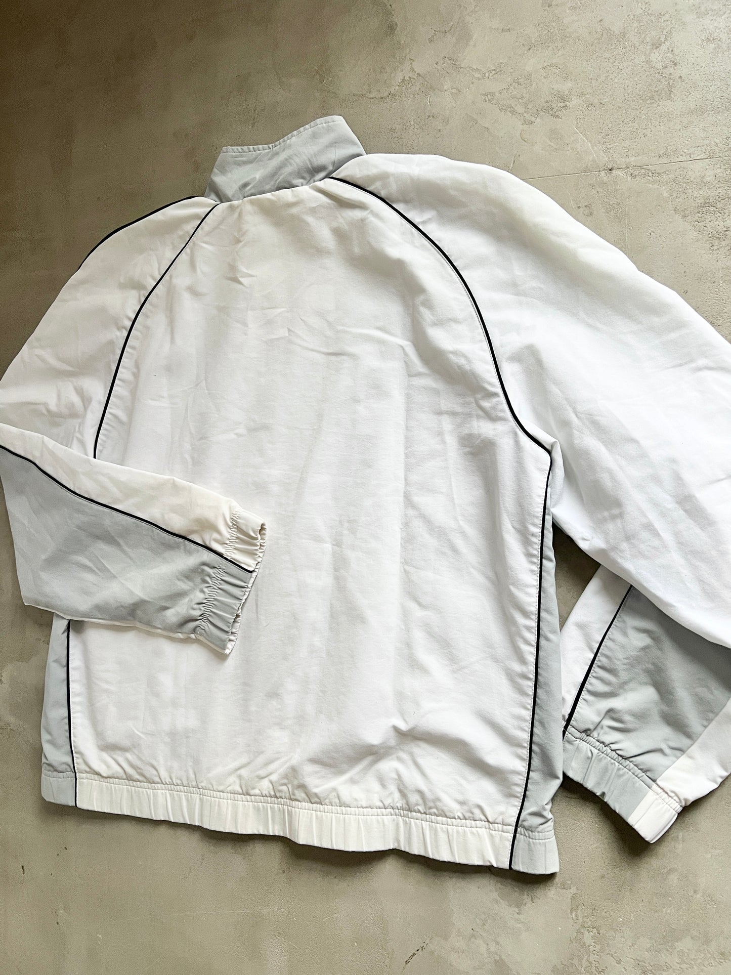 WHITE/GREY NIKE TRACK JACKET - 2000S - L