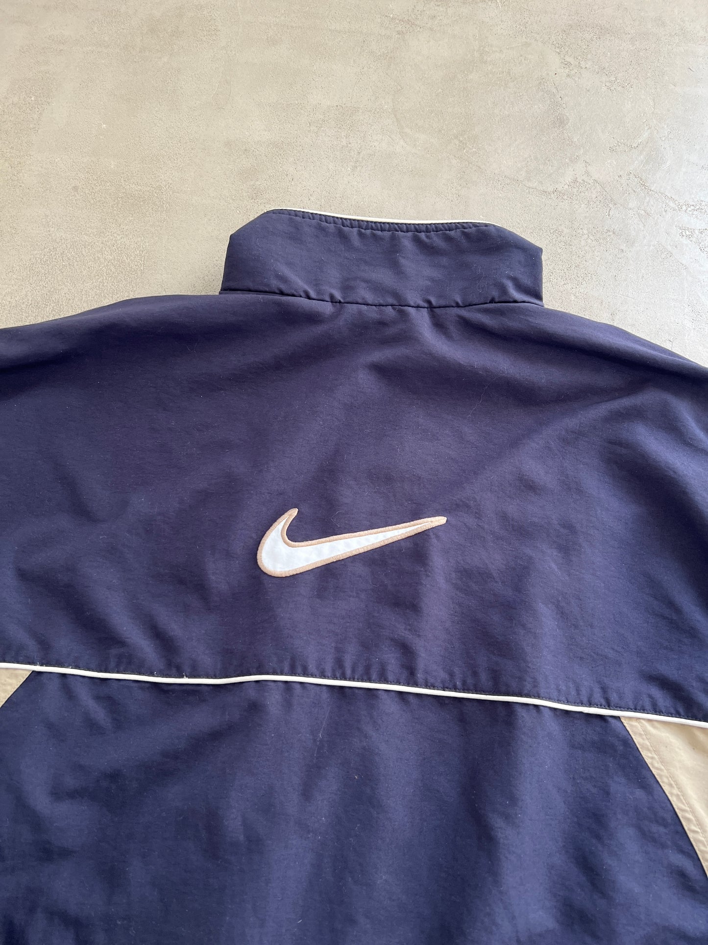 NAVY/BEIGE NIKE TRACK JACKET - 2000S - XL