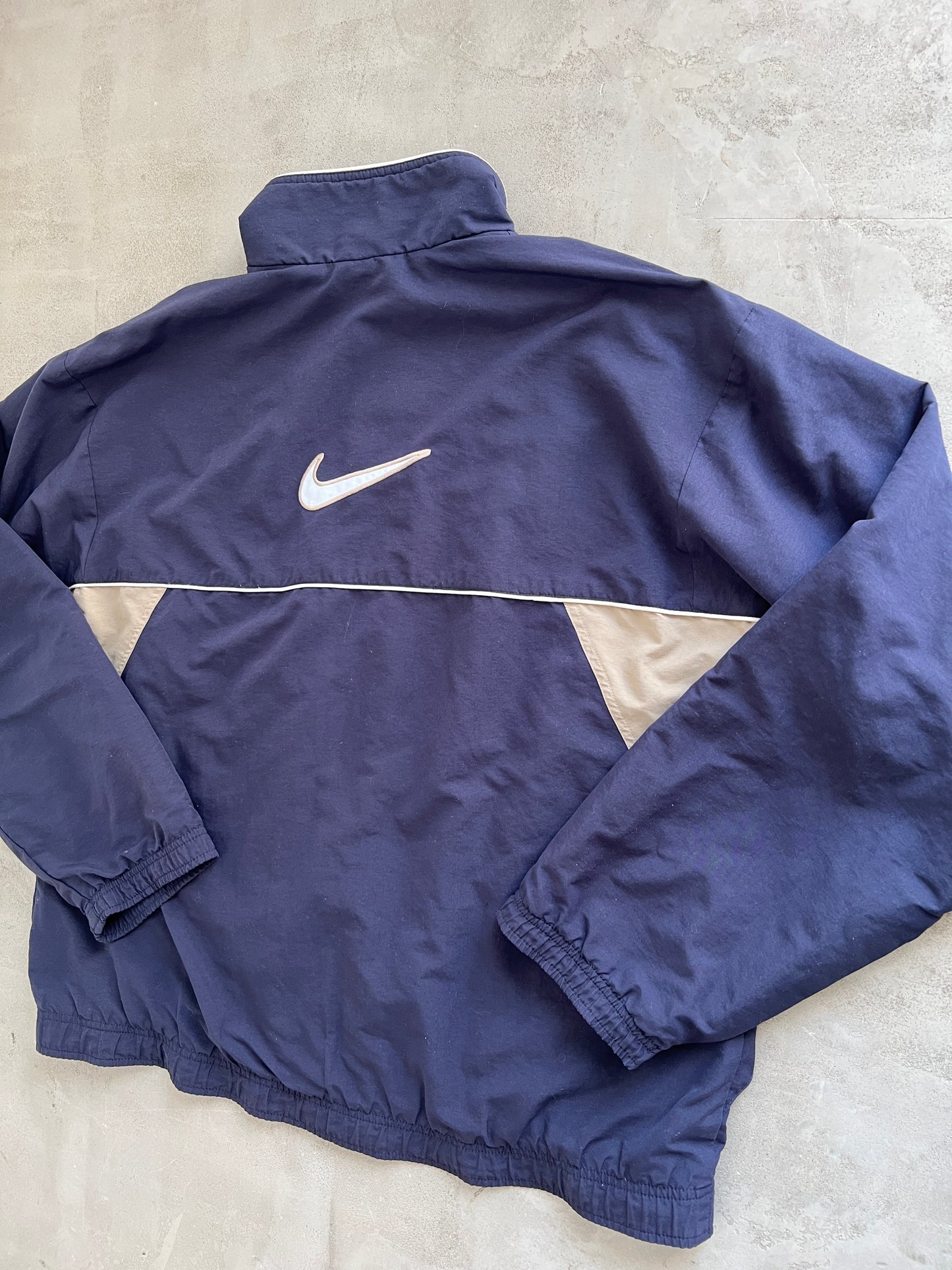NAVY/BEIGE NIKE TRACK JACKET - 2000S - XL
