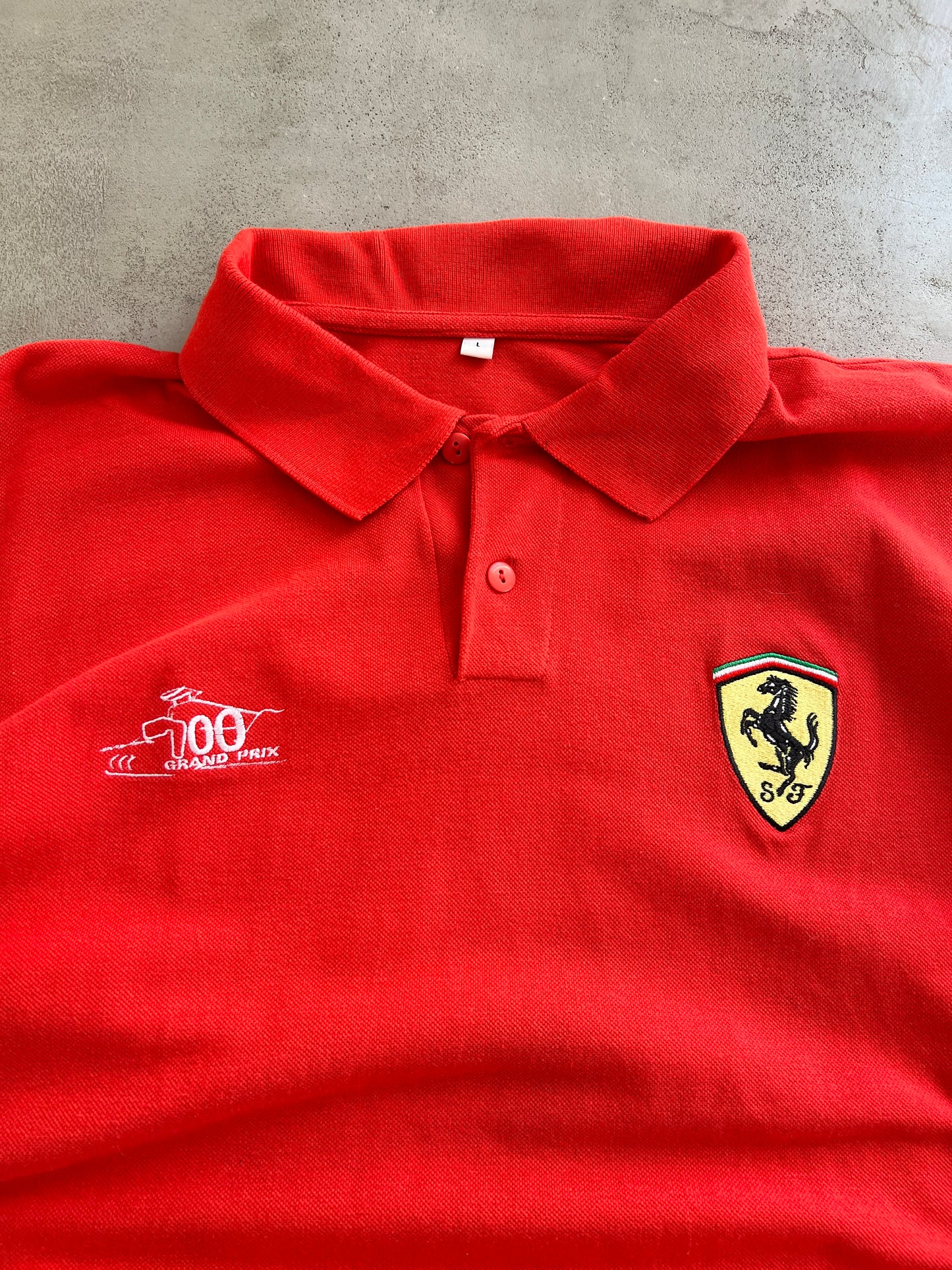 RED FERRARI RACING POLO - 2000S - M