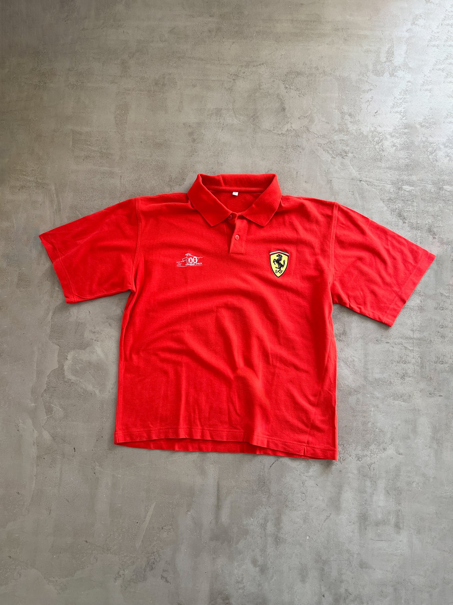 RED FERRARI RACING POLO - 2000S - M