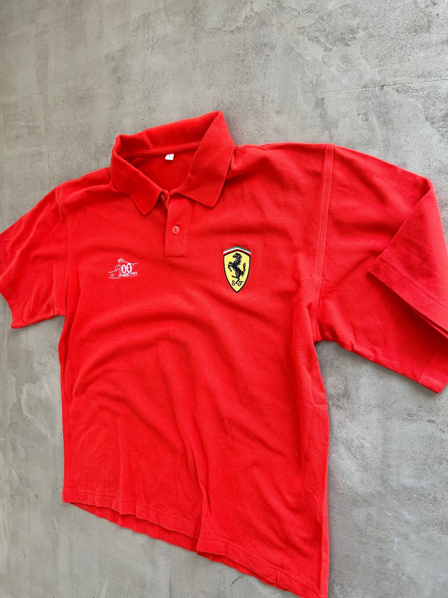 RED FERRARI RACING POLO - 2000S - M