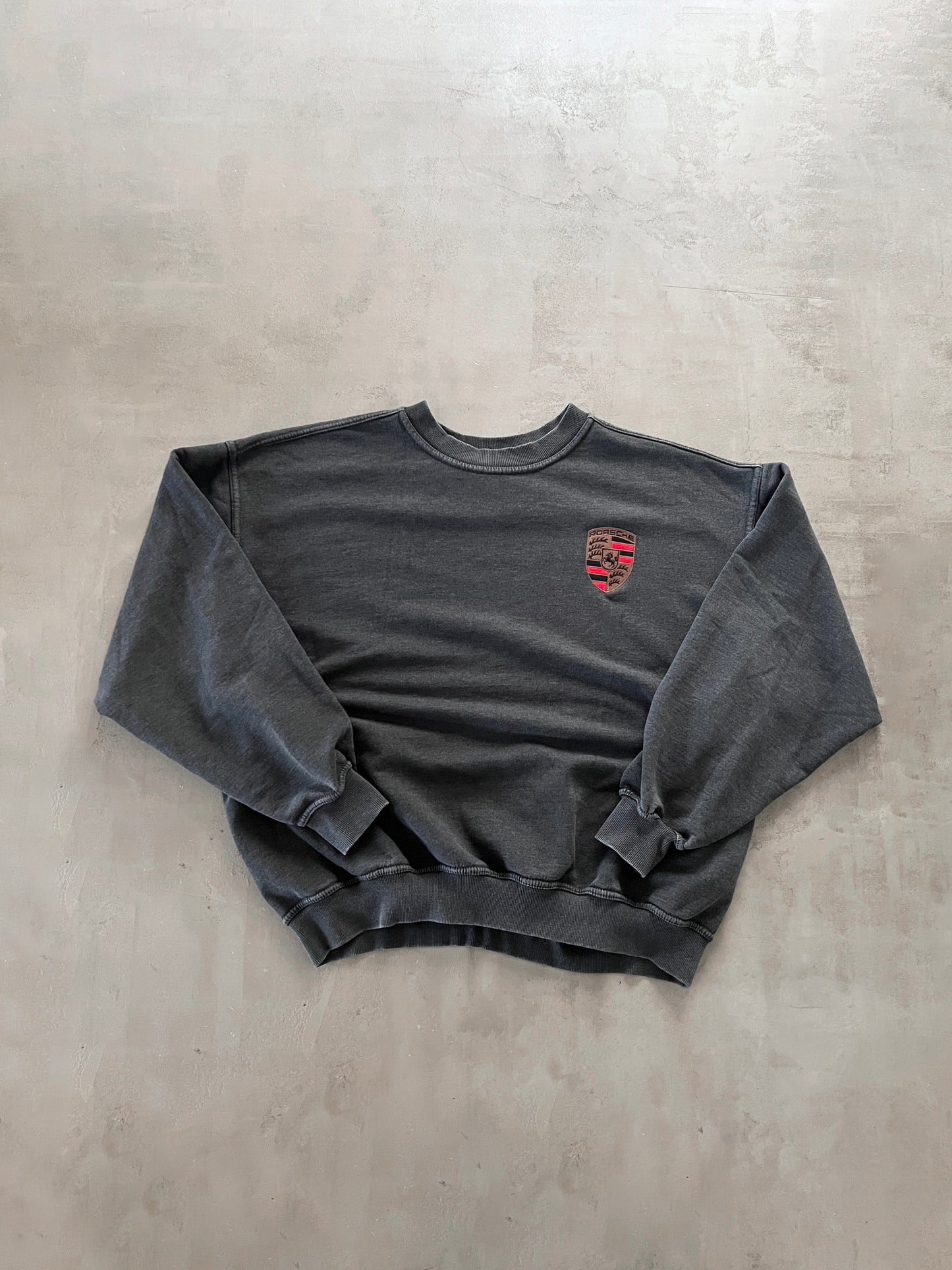 GREY PORSCHE SWEATER - 1990S - L