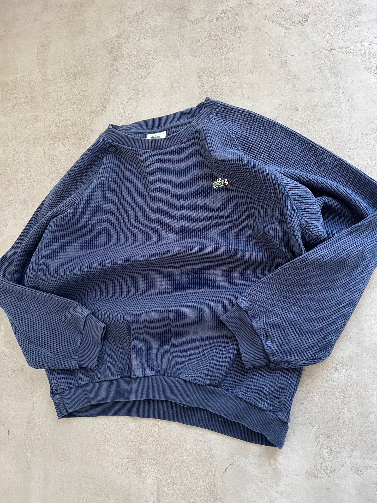 NAVY LACOSTE KNIT SWEATER - 2000S - M