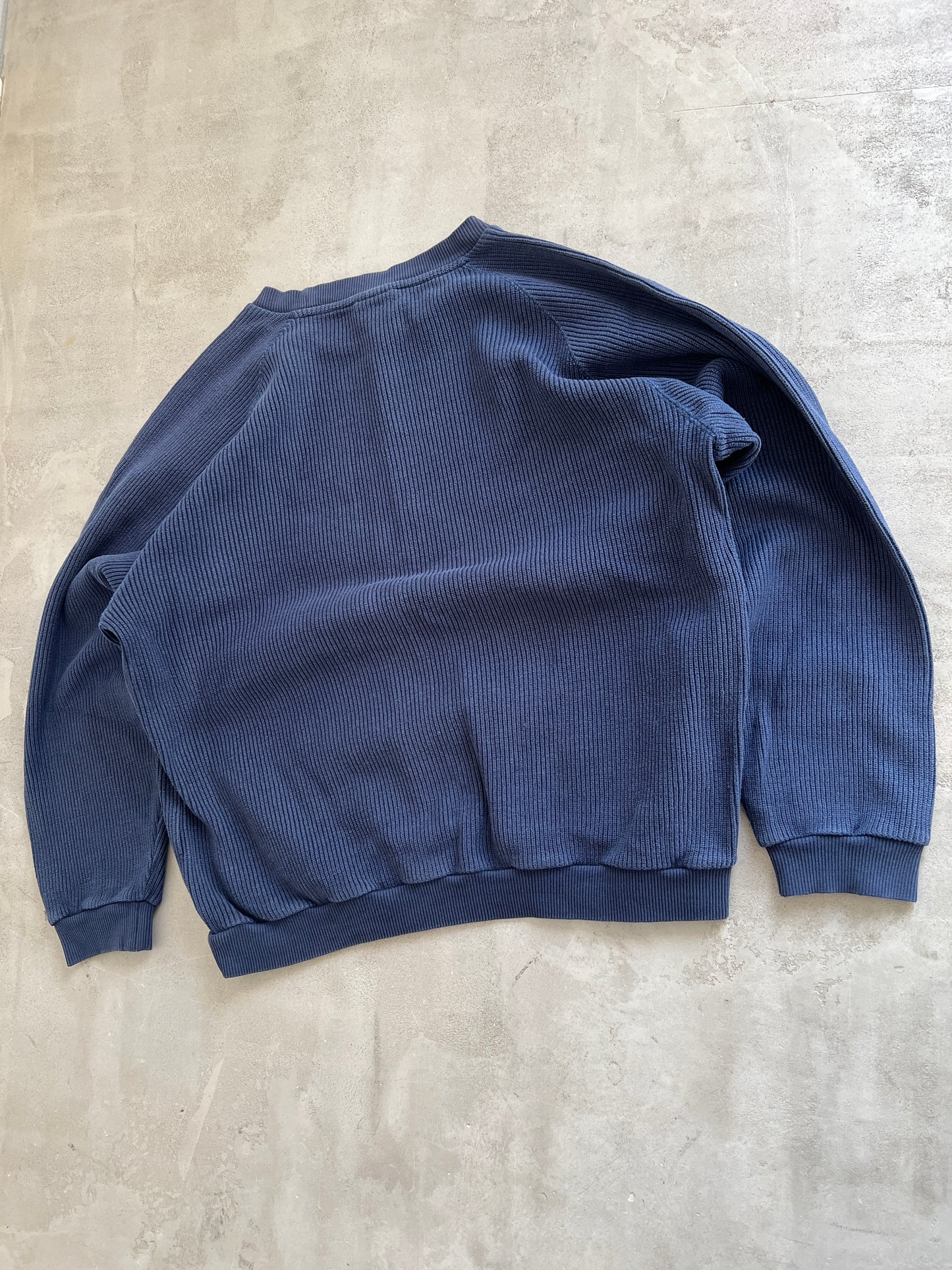 NAVY LACOSTE KNIT SWEATER - 2000S - M