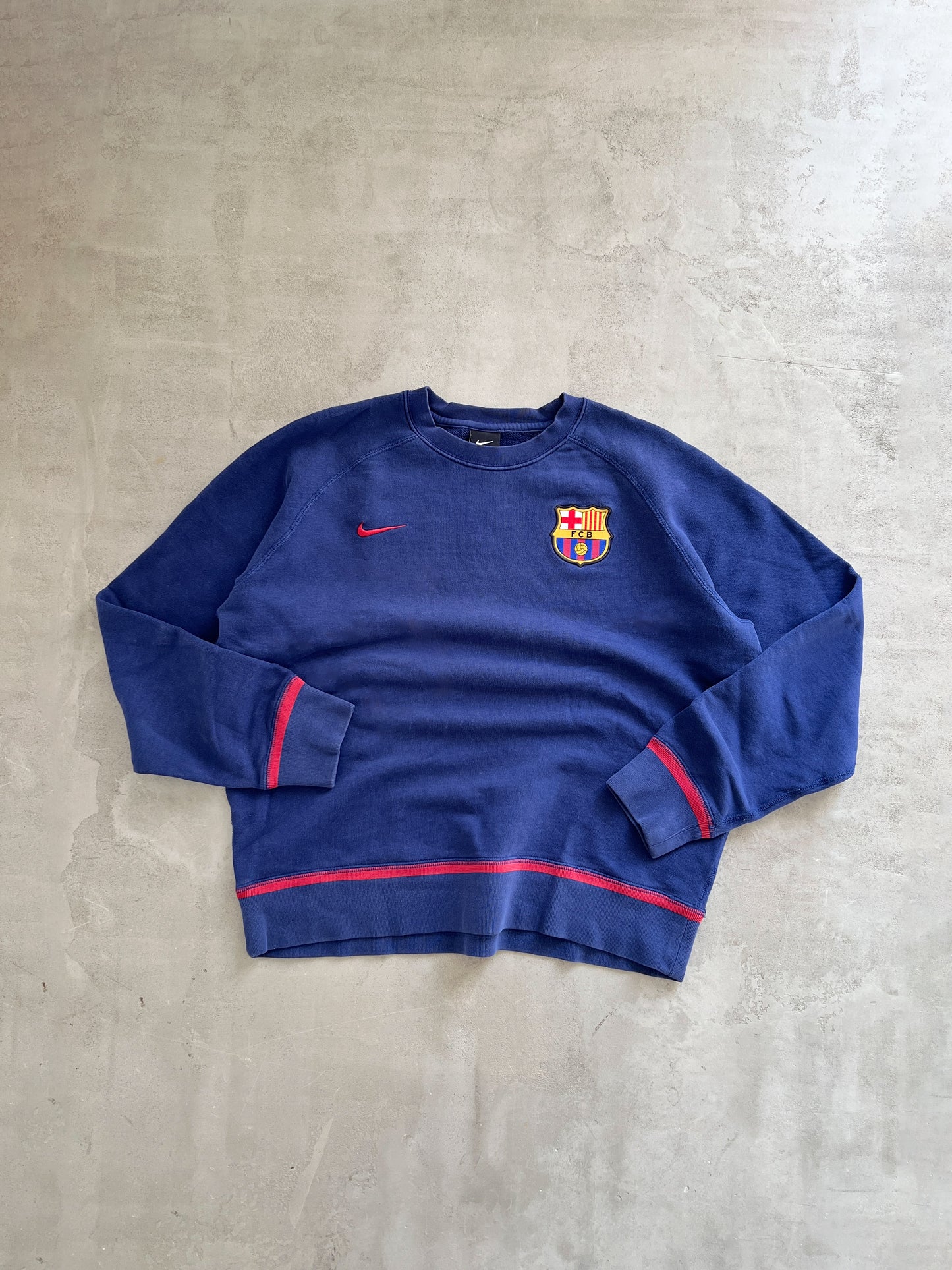 NAVY FC BARCELONA NIKE SWEATER - 2000S - S/M