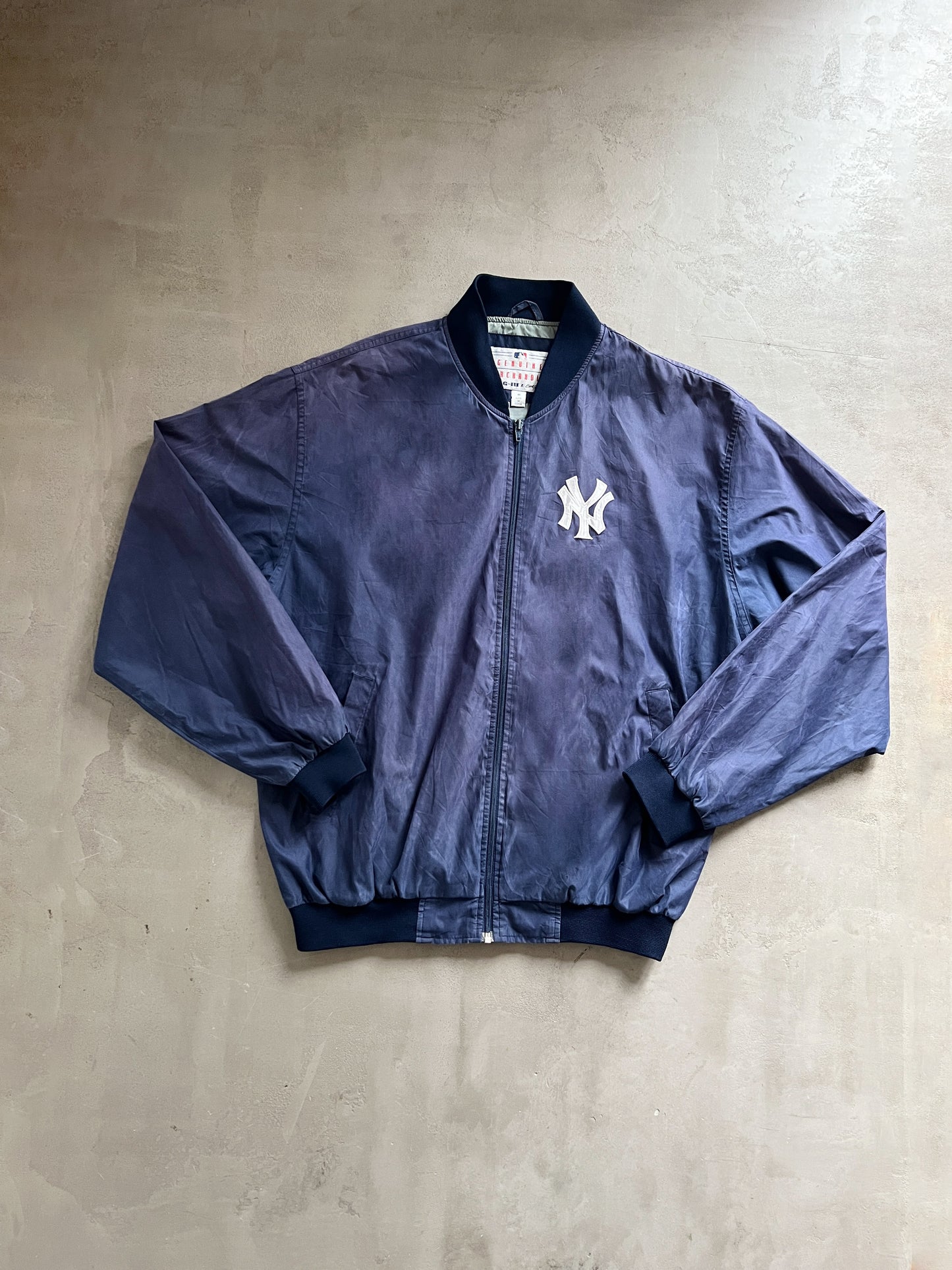 FADED NAVY YANKEES JACKET 1990S - L/XL