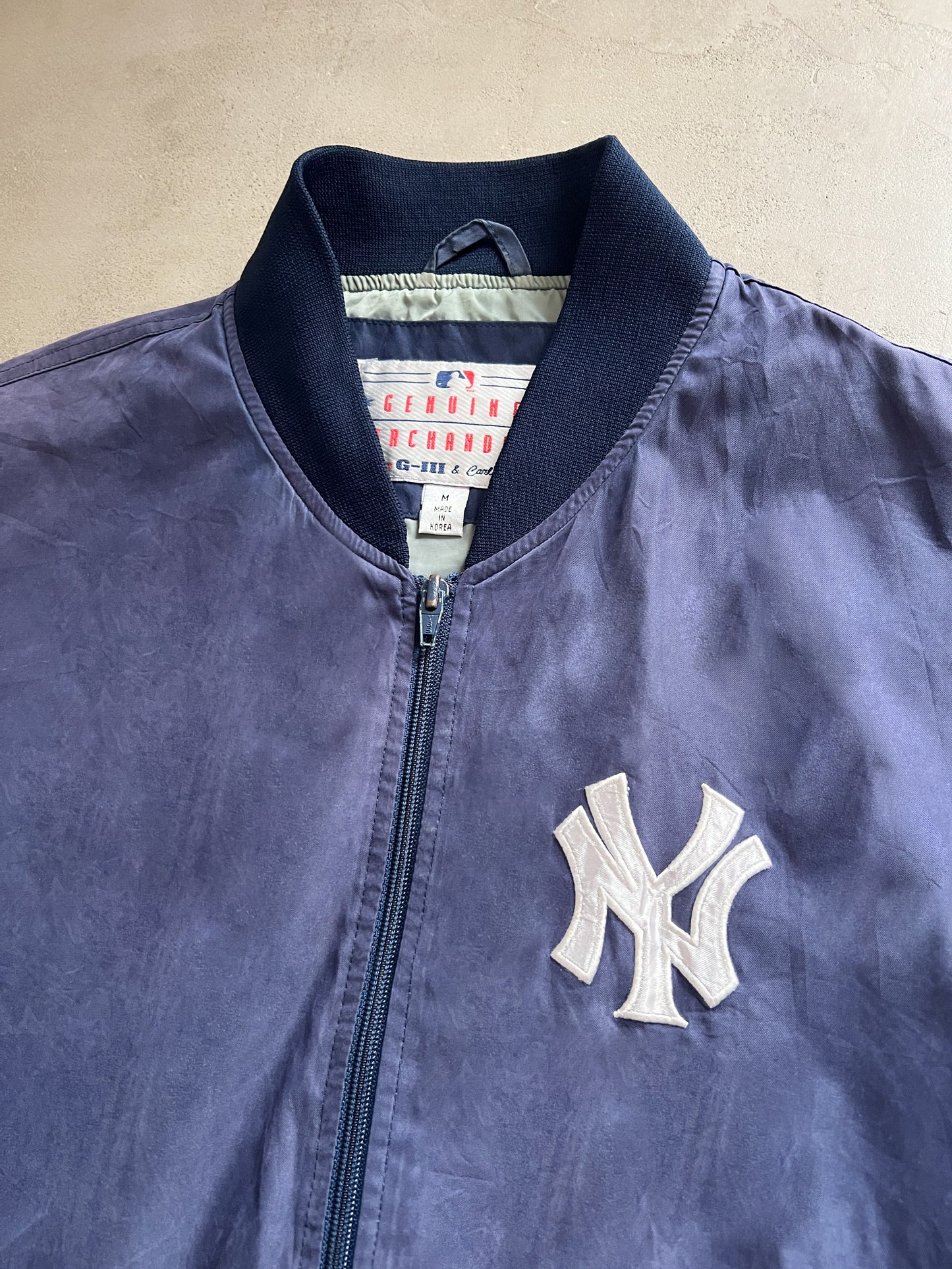 FADED NAVY YANKEES JACKET 1990S - L/XL