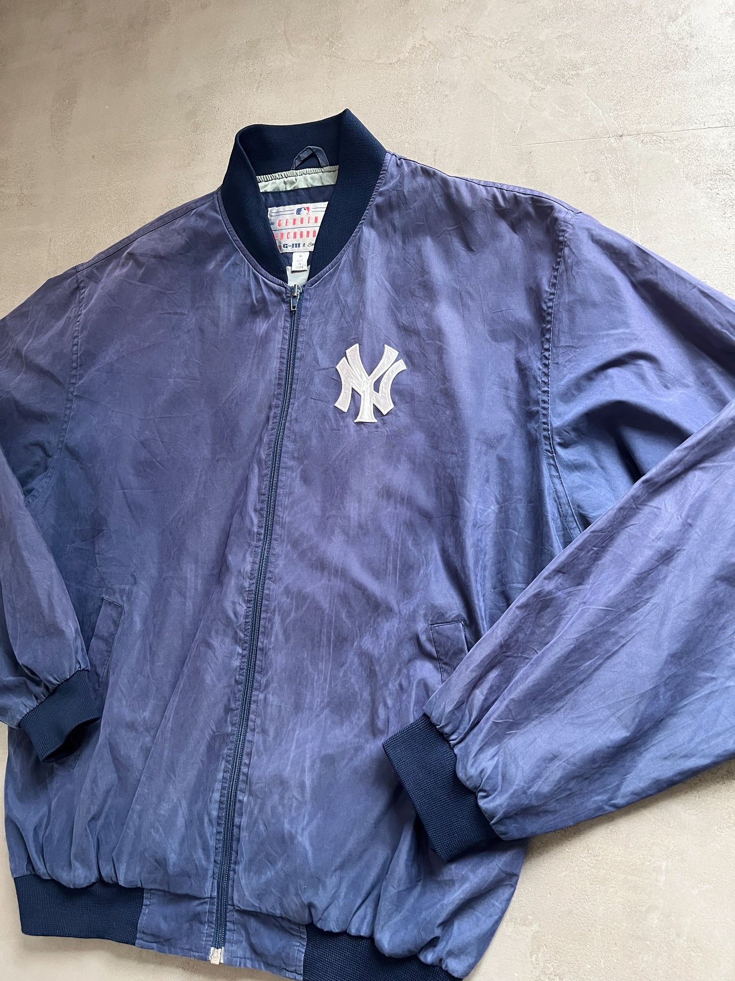 FADED NAVY YANKEES JACKET 1990S - L/XL