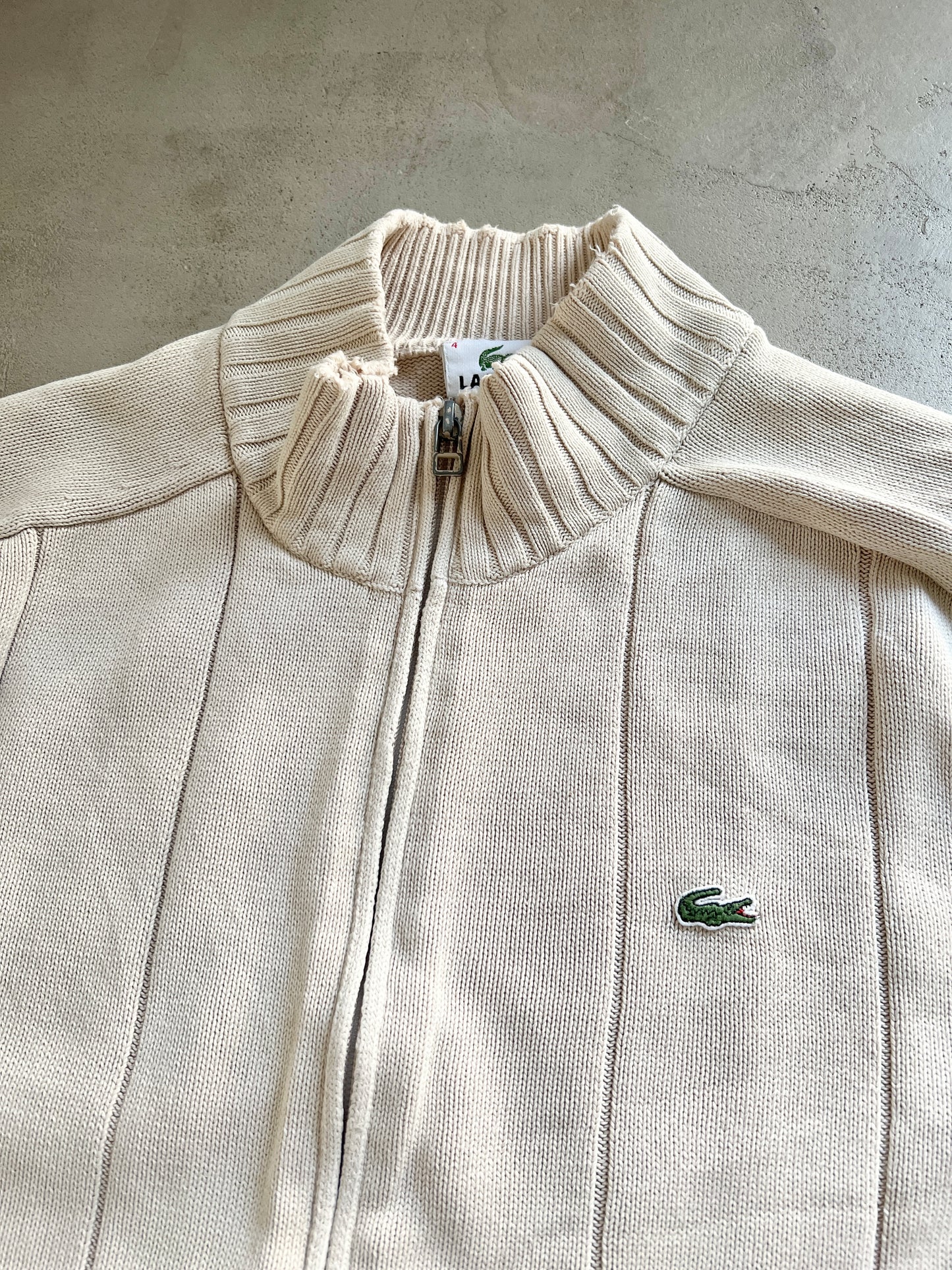 CREME LACOSTE KNIT JACKET - 2000S - M/L