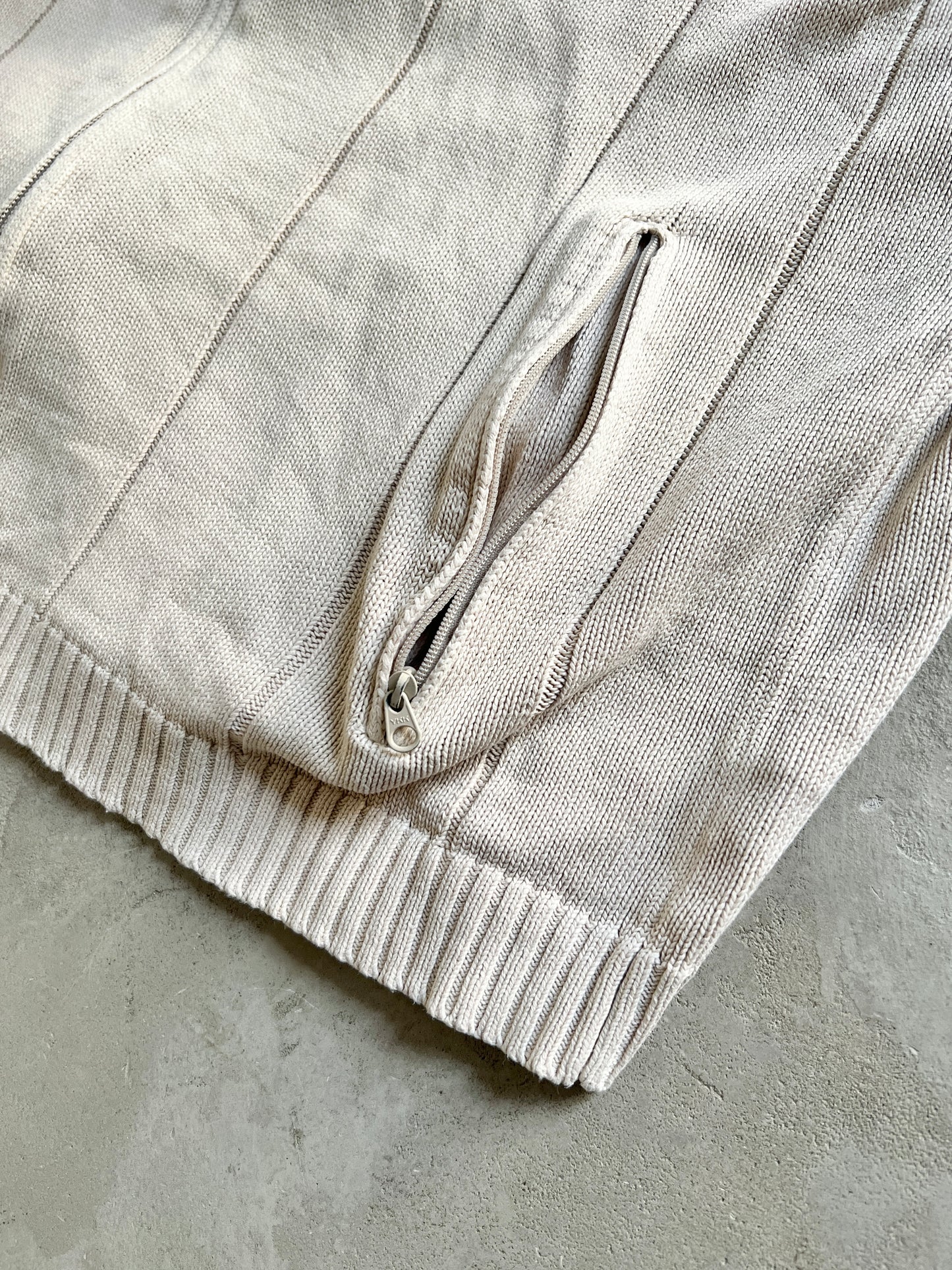 CREME LACOSTE KNIT JACKET - 2000S - M/L