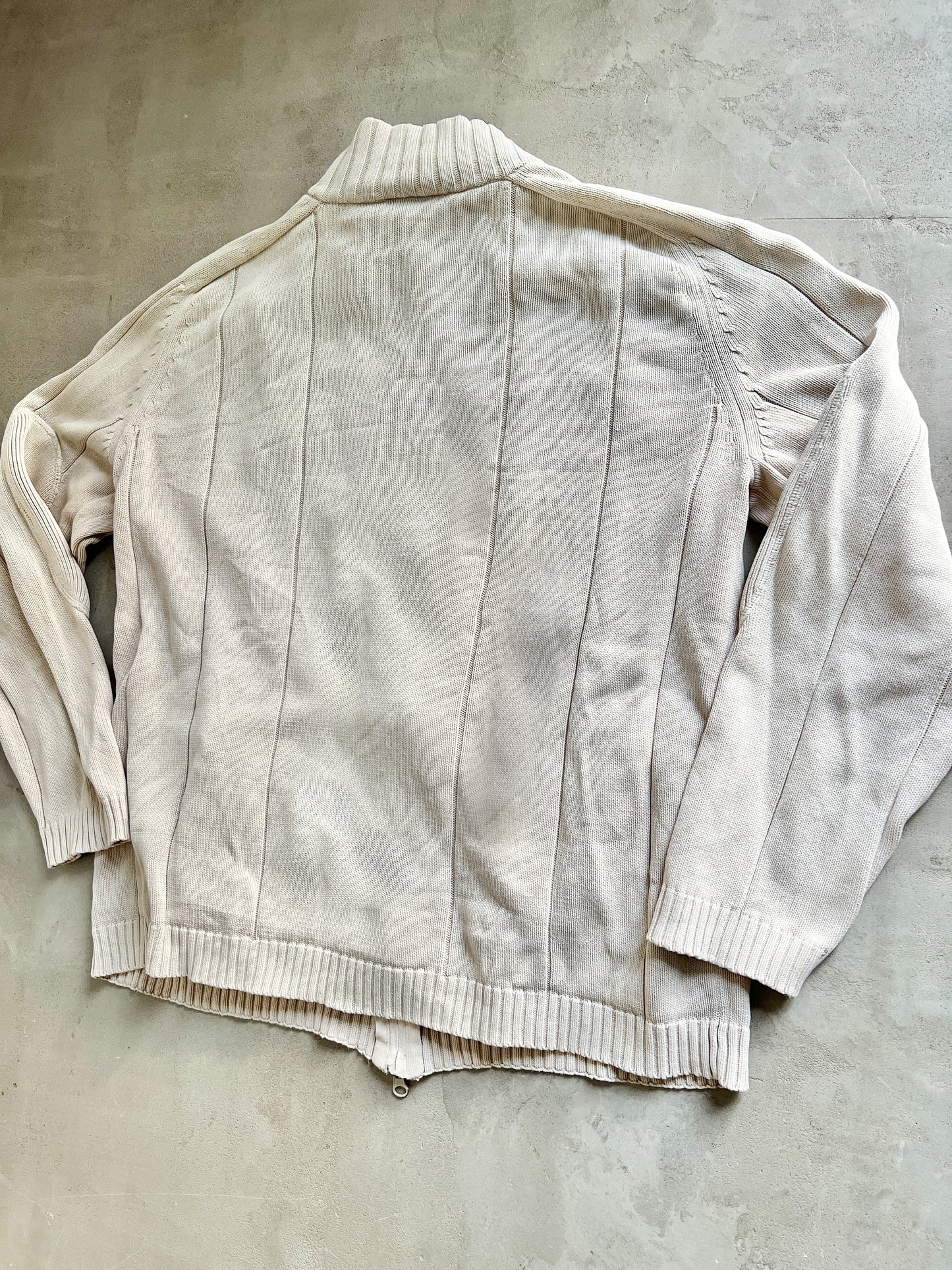 CREME LACOSTE KNIT JACKET - 2000S - M/L