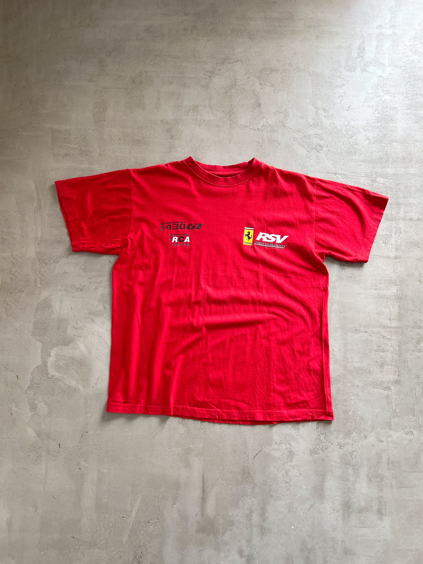 RED FERRARI RACING TEE - 2000S - M
