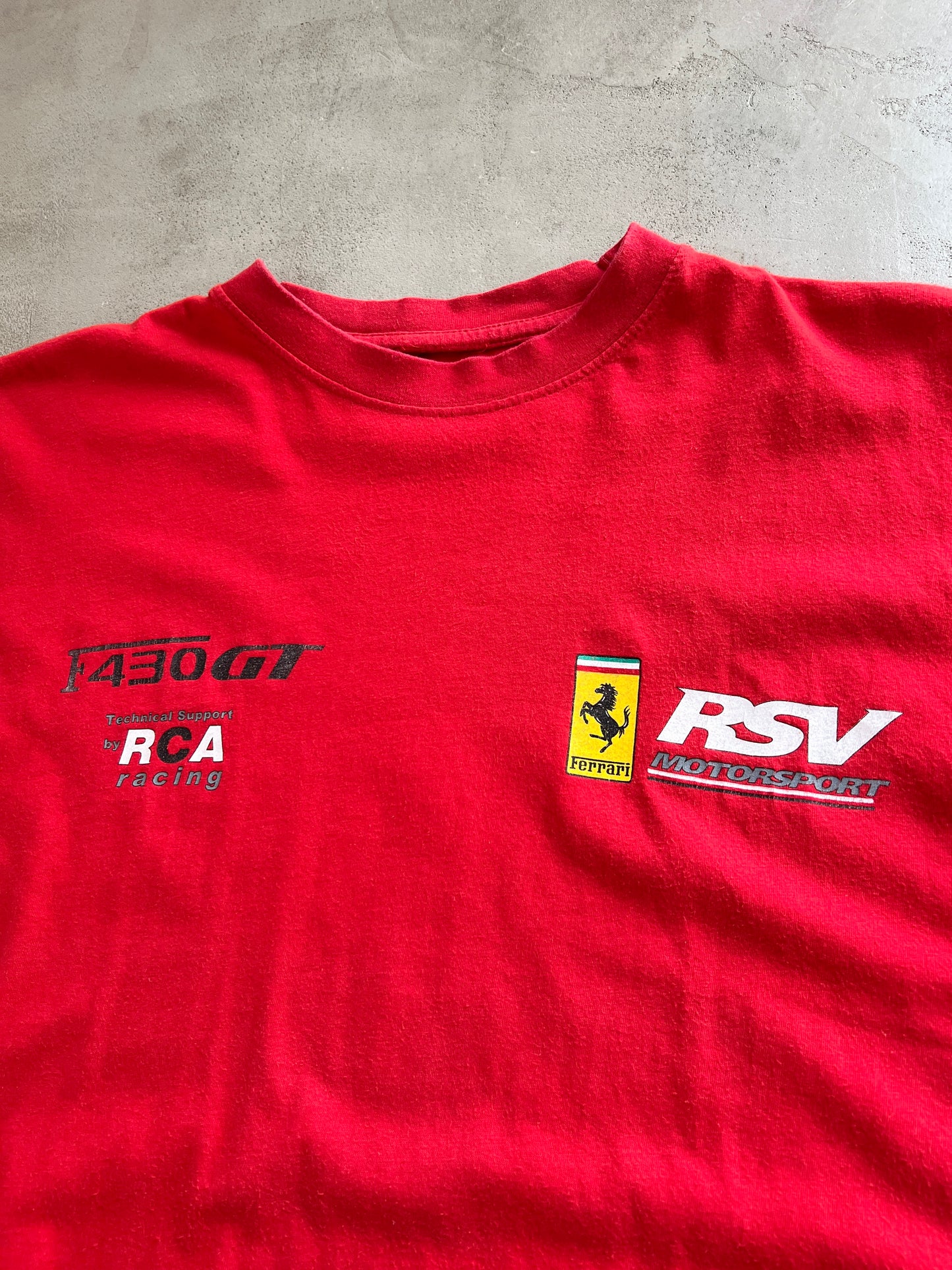 RED FERRARI RACING TEE - 2000S - M
