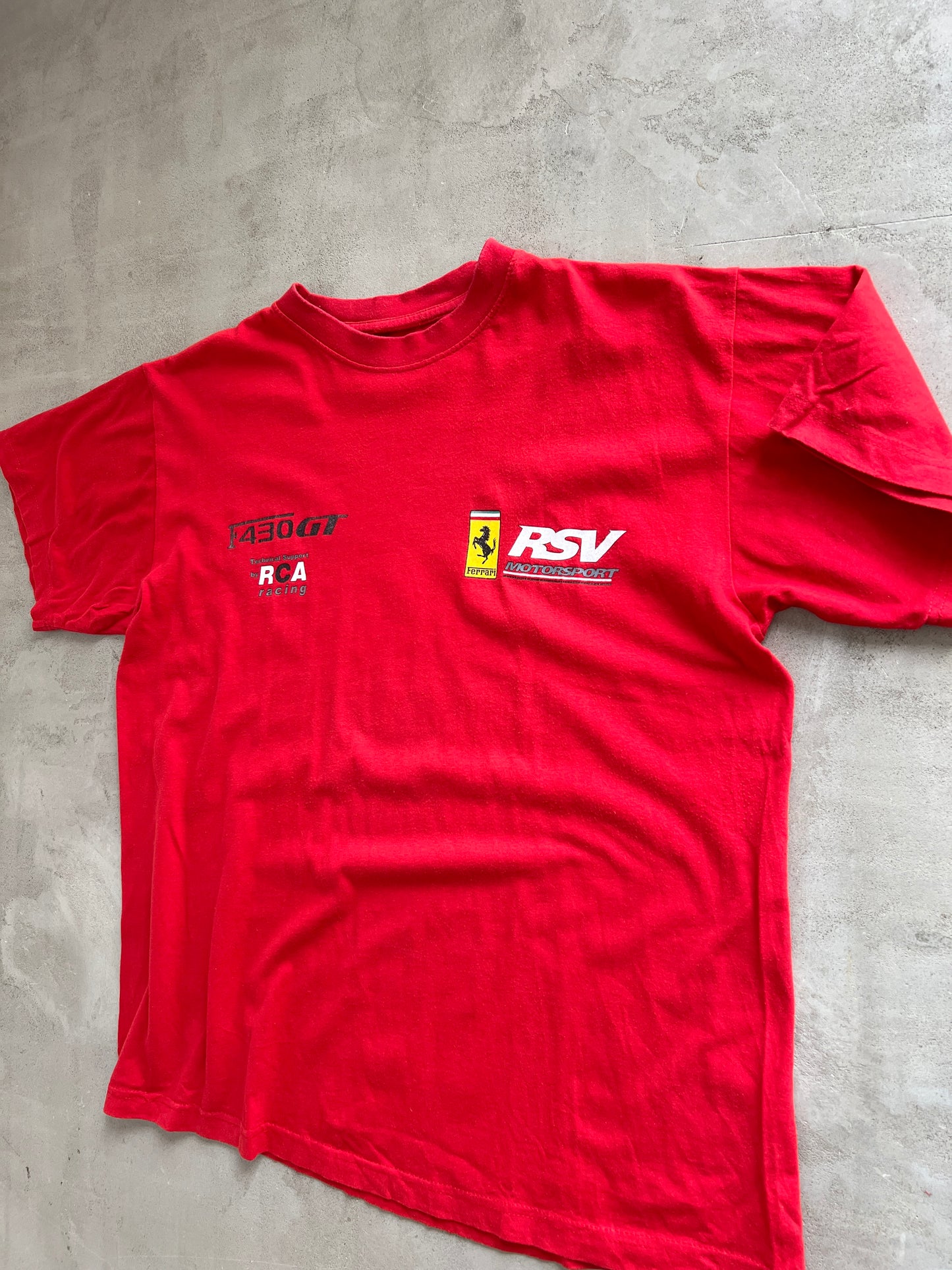 RED FERRARI RACING TEE - 2000S - M
