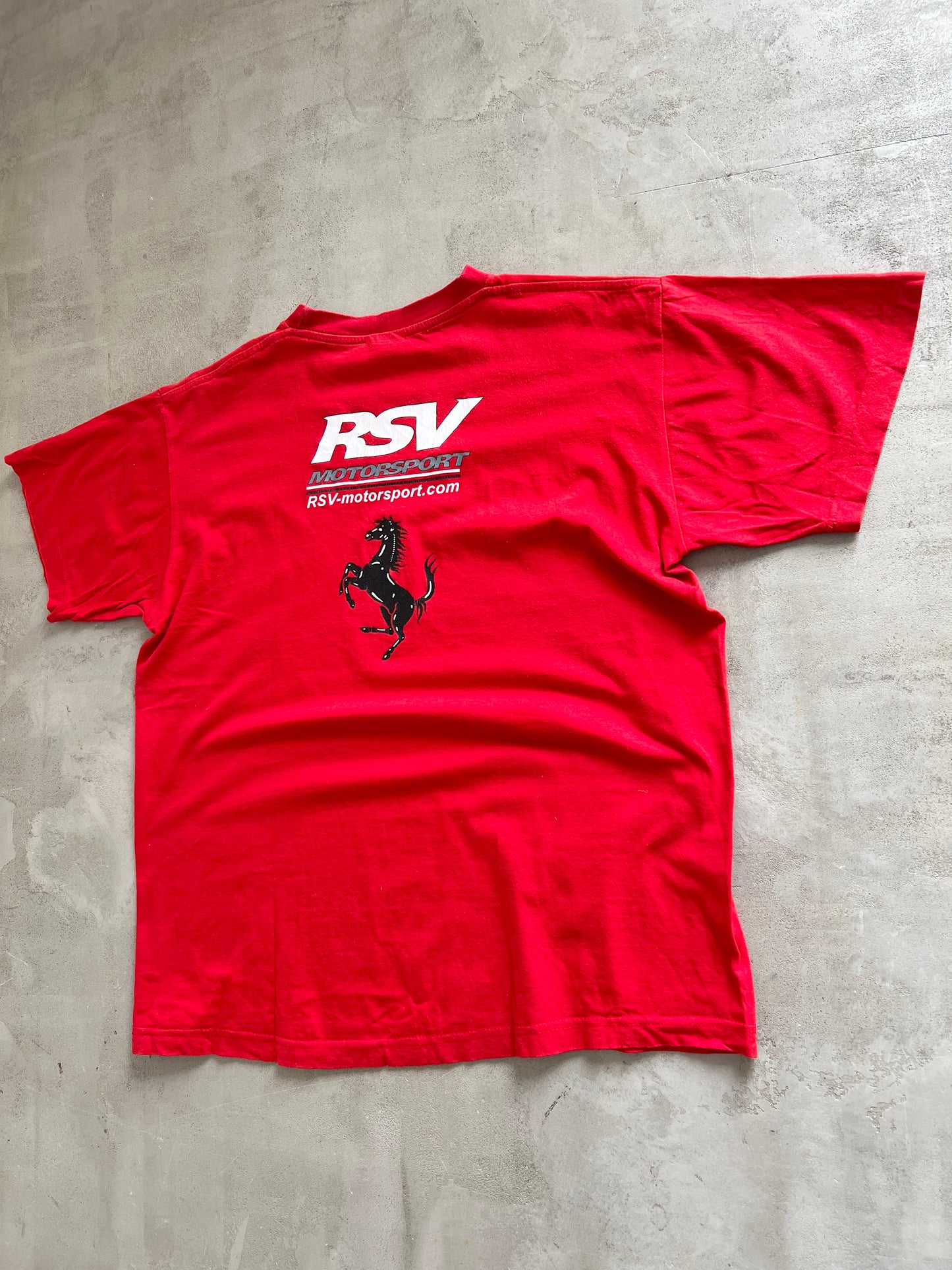 RED FERRARI RACING TEE - 2000S - M