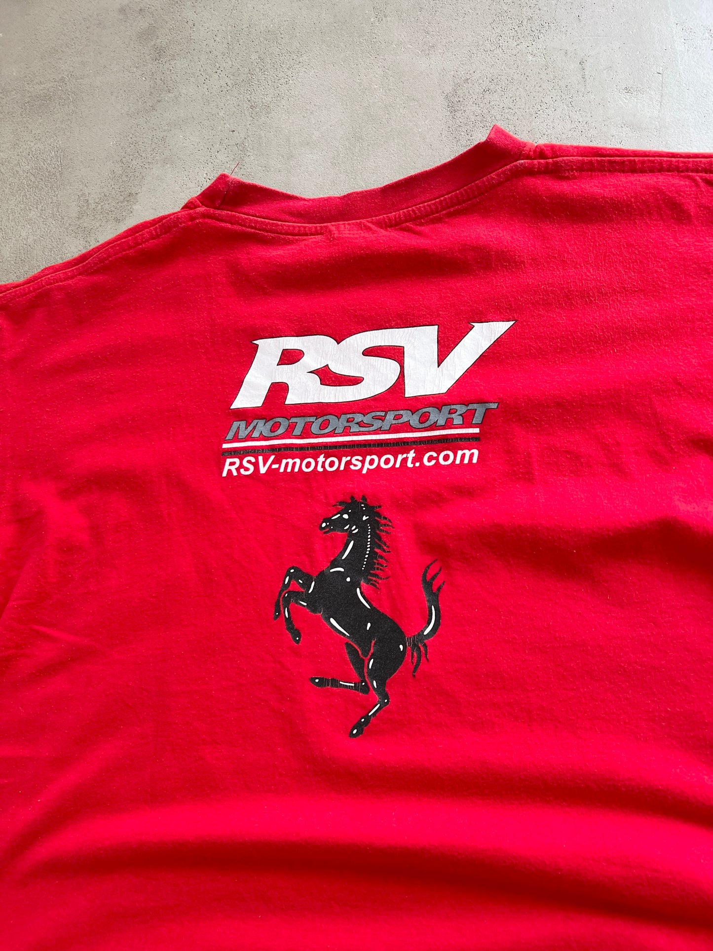 RED FERRARI RACING TEE - 2000S - M