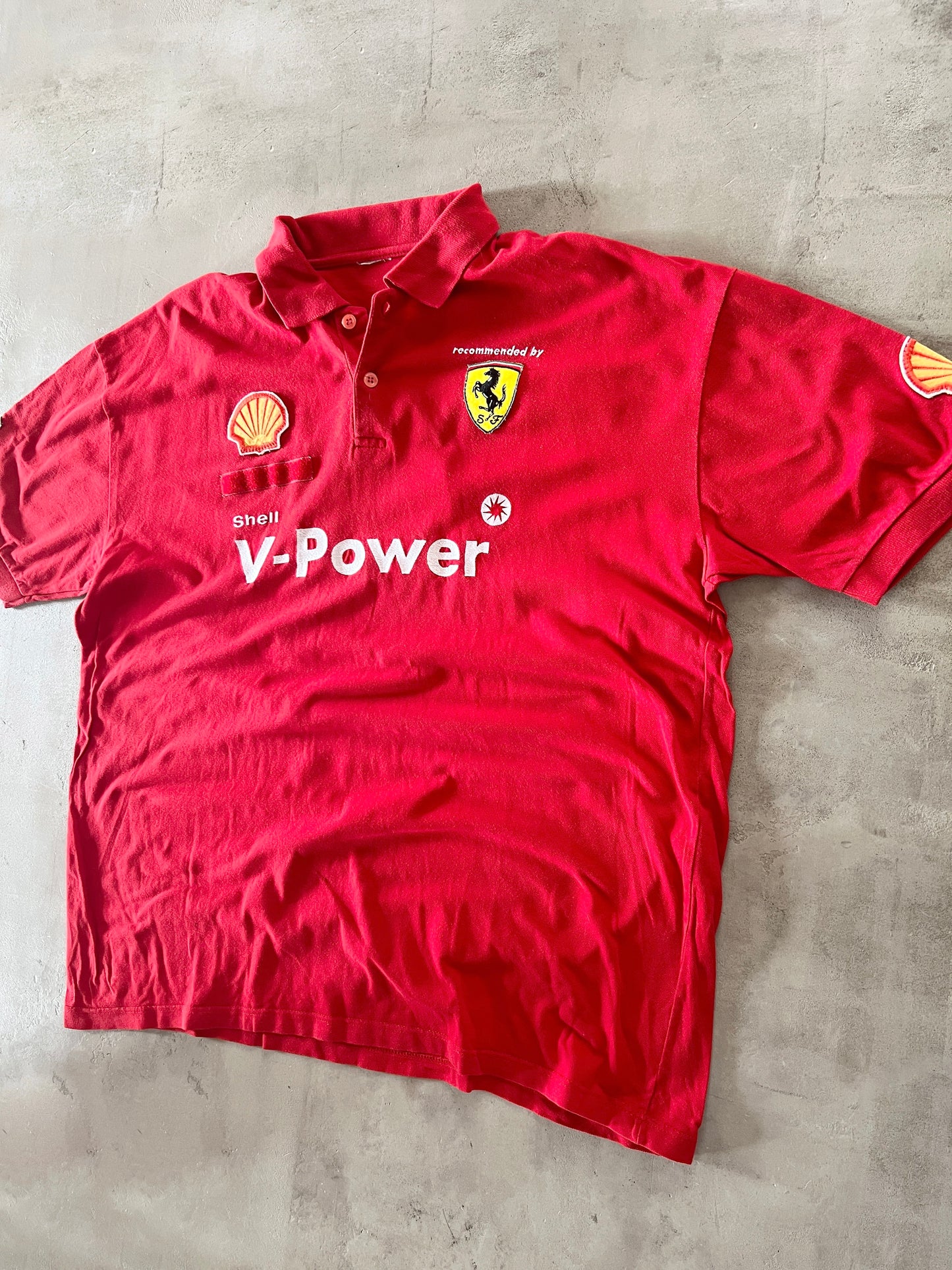 RED FERRARI RACING POLO - 2000S - XL