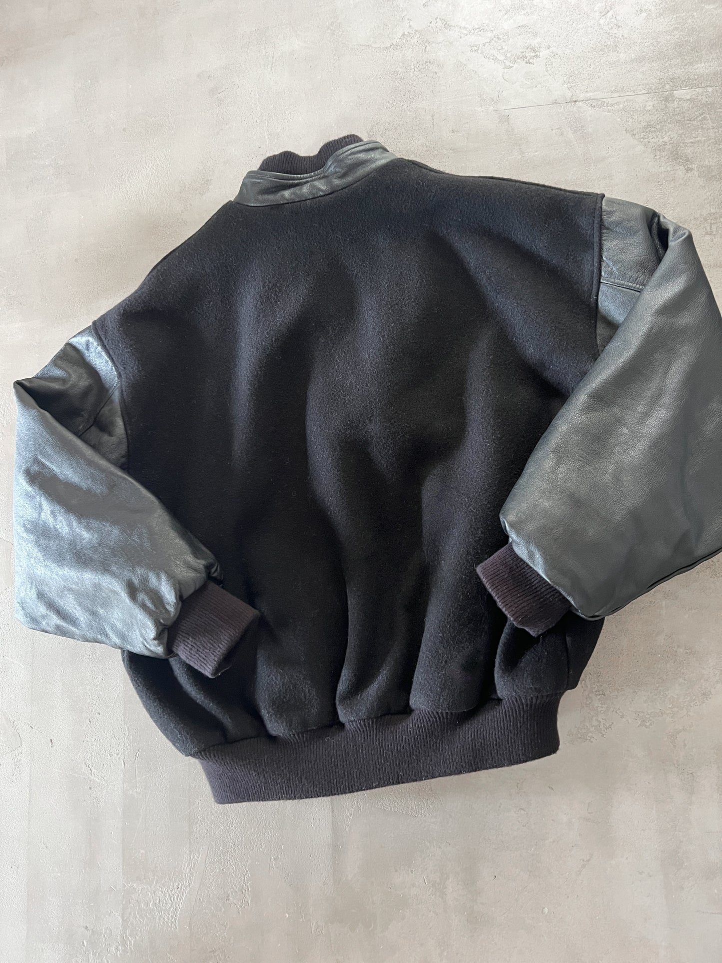 BLACK SONY MUSIC STAFF JACKET - 1990S - L