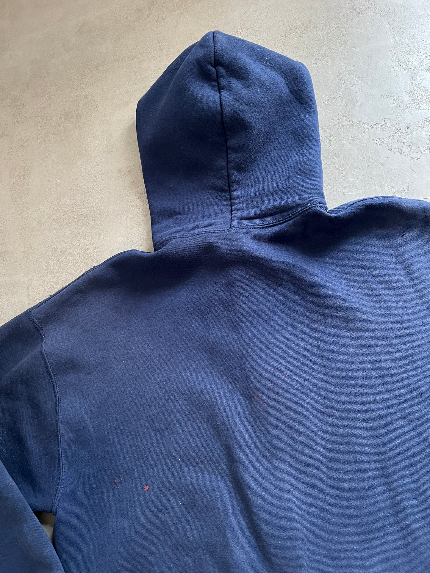 NAVY YANKEES RUSSELL ZIP UP HOODIE - 1990S - XL