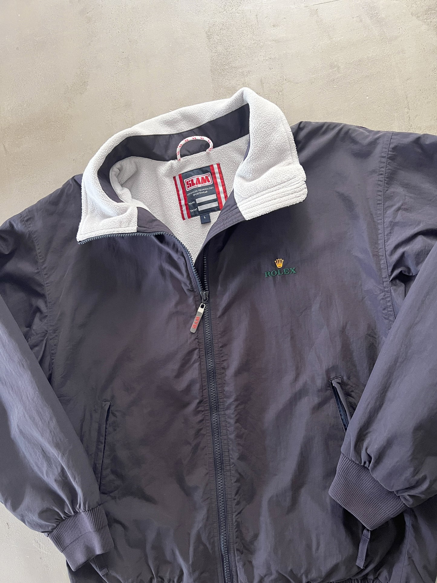 FADED NAVY ROLEX YACHT JACKET - 2000S - L