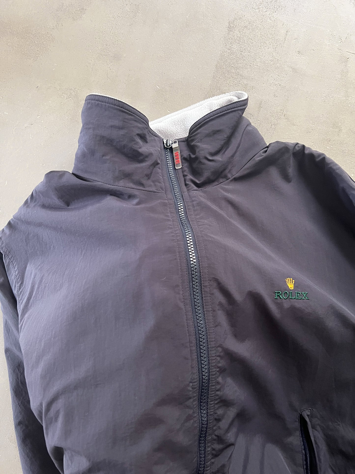 FADED NAVY ROLEX YACHT JACKET - 2000S - L