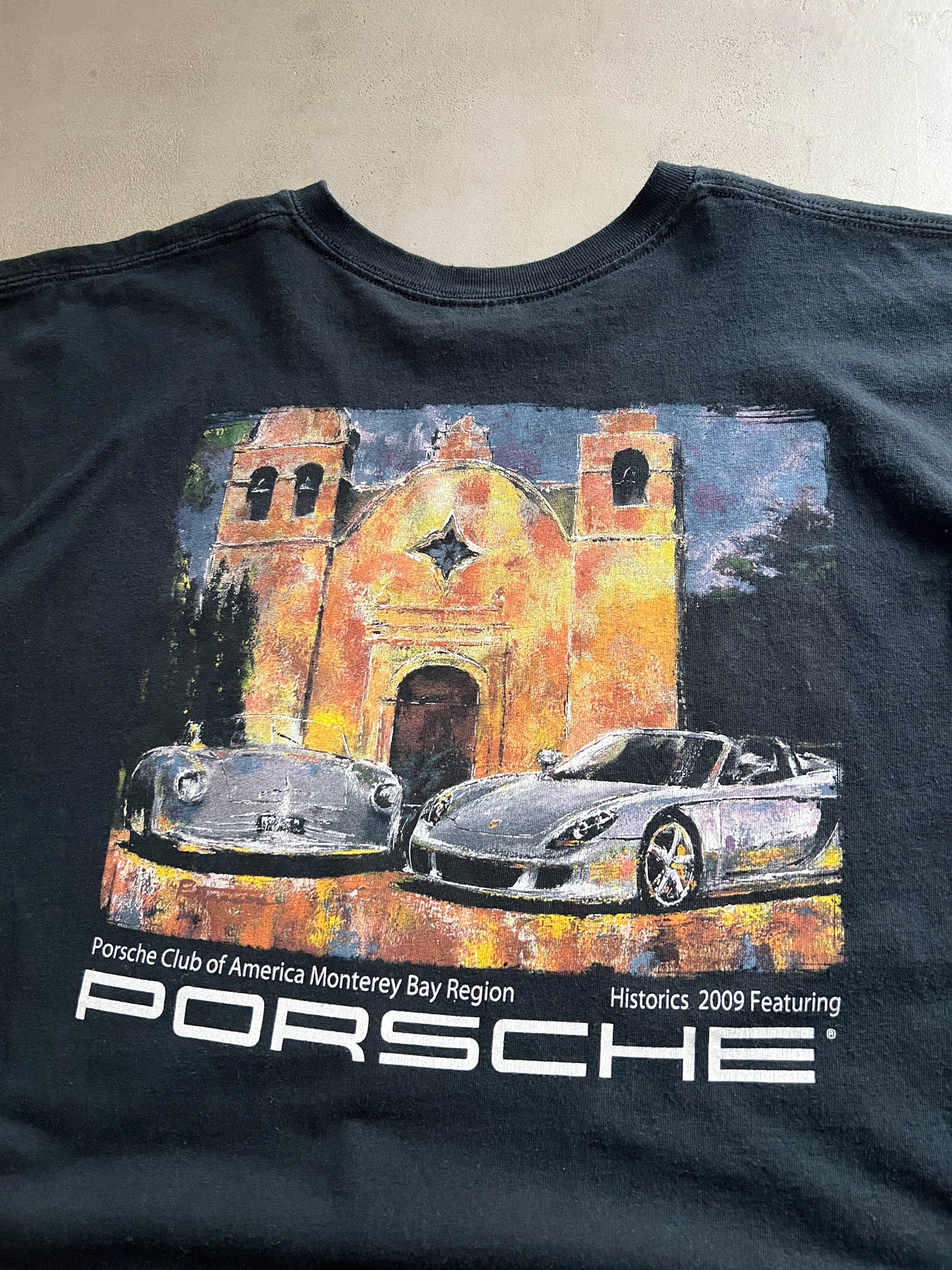 FADED BLACK PORSCHE CARRERA GT TEE - 2000S - L