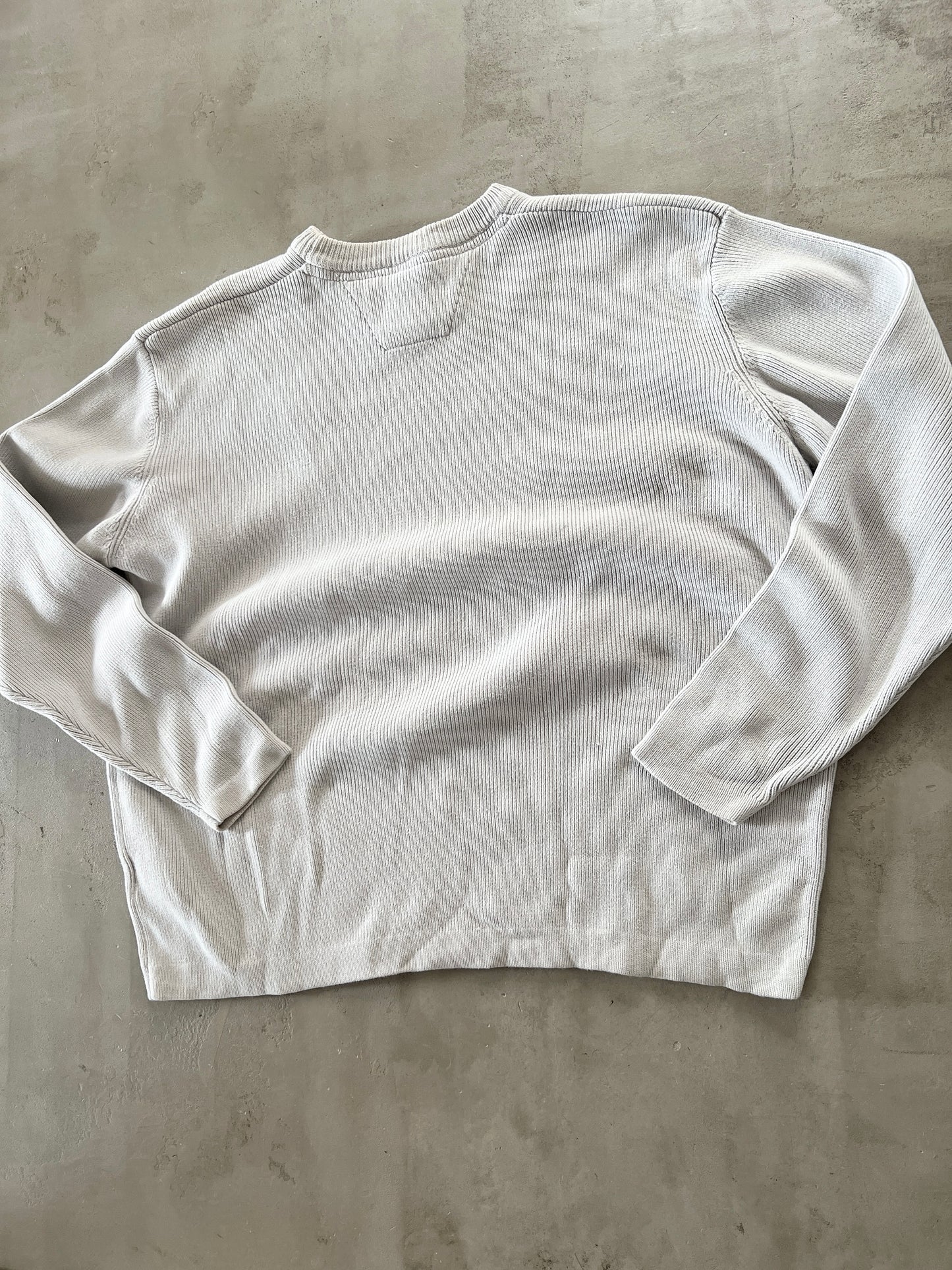 GREY HARLEY DAVIDSON KNIT SWEATER - 1990S - L
