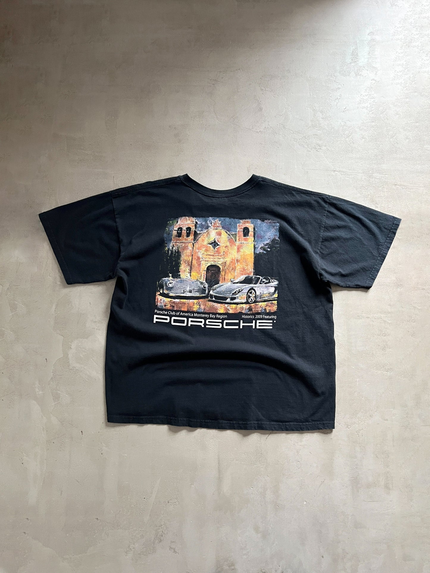 FADED BLACK PORSCHE CARRERA GT TEE - 2000S - L