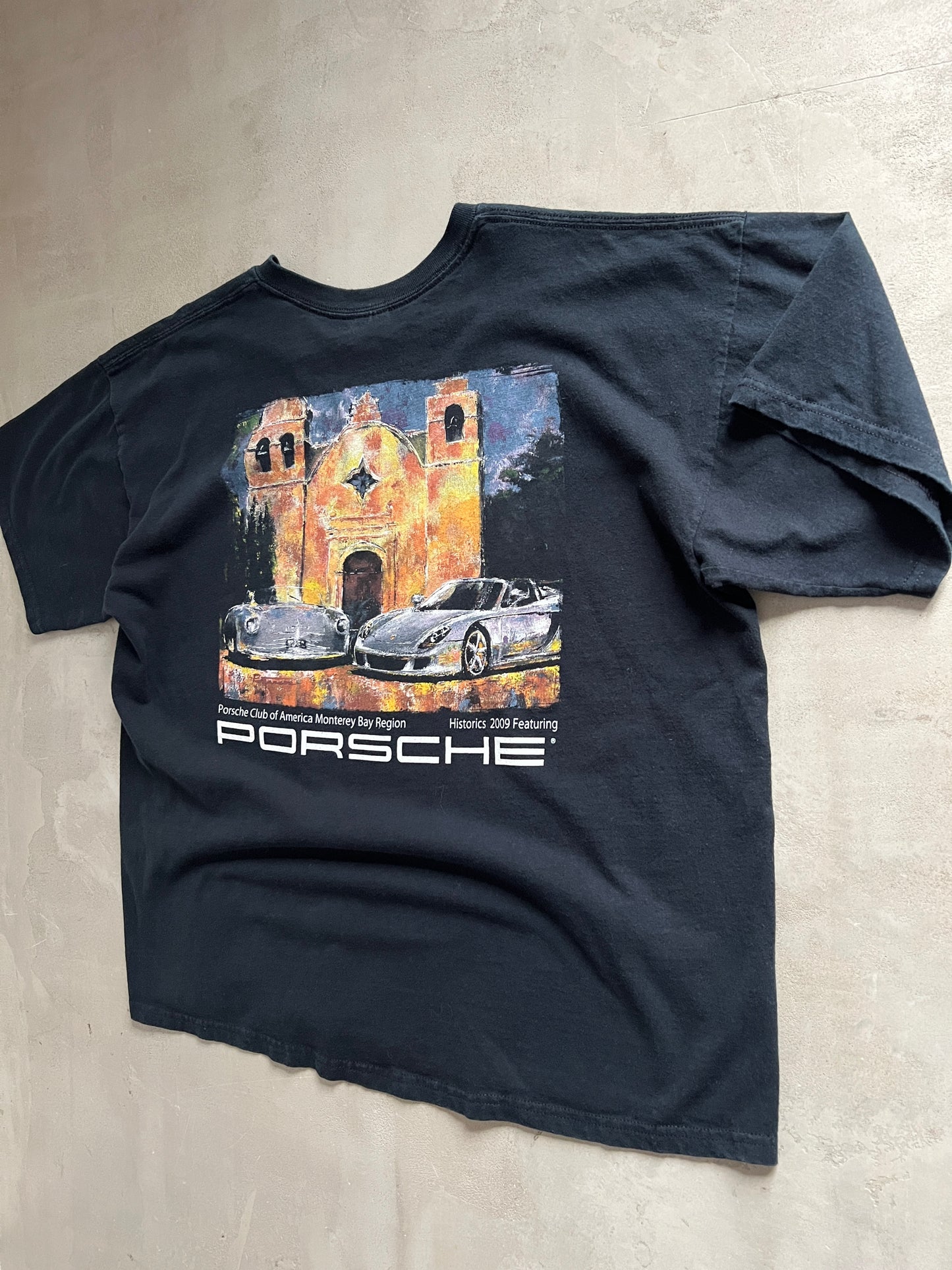 FADED BLACK PORSCHE CARRERA GT TEE - 2000S - L