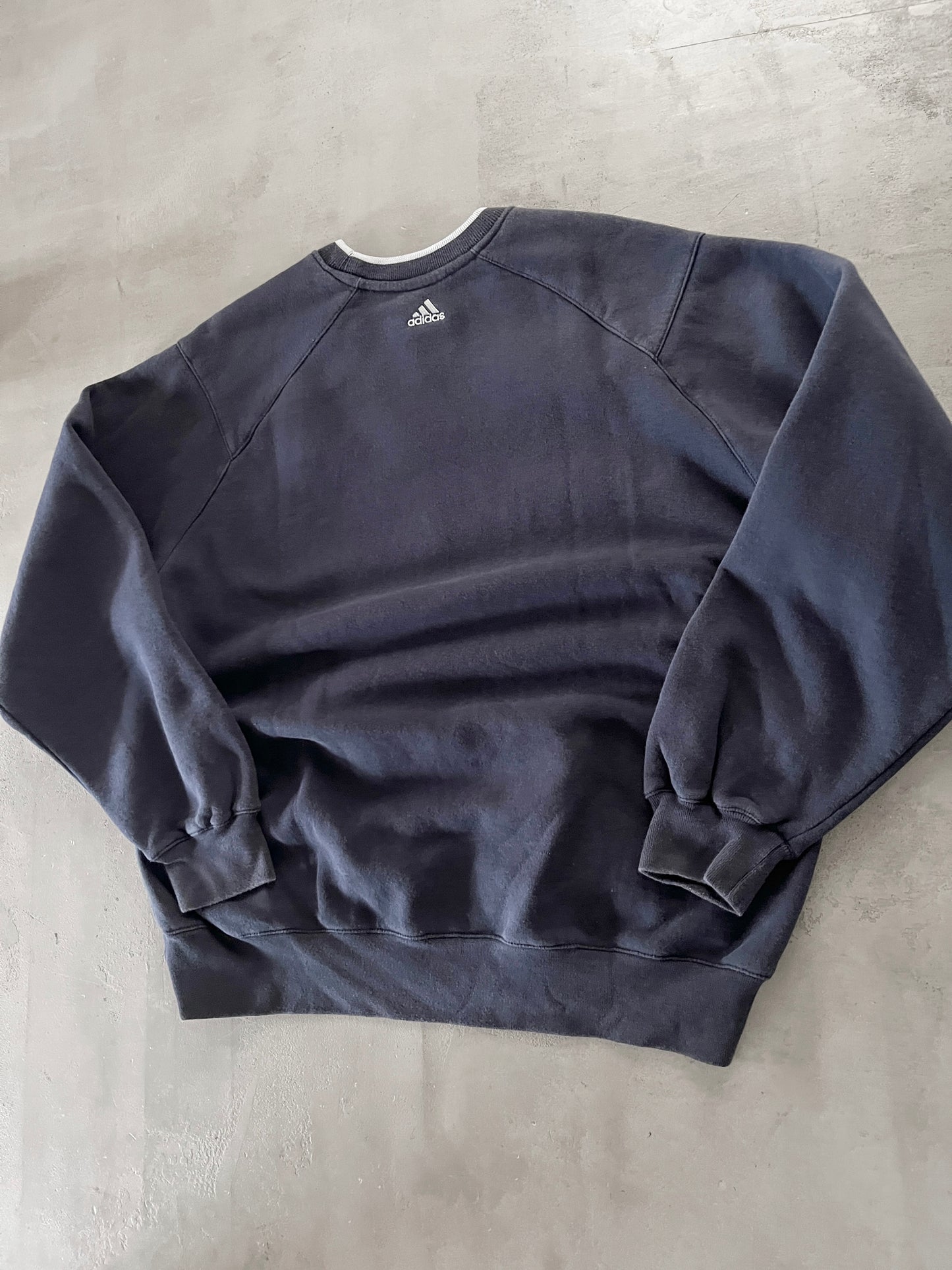 NAVY ADIDAS SWEATER - 2000S - M