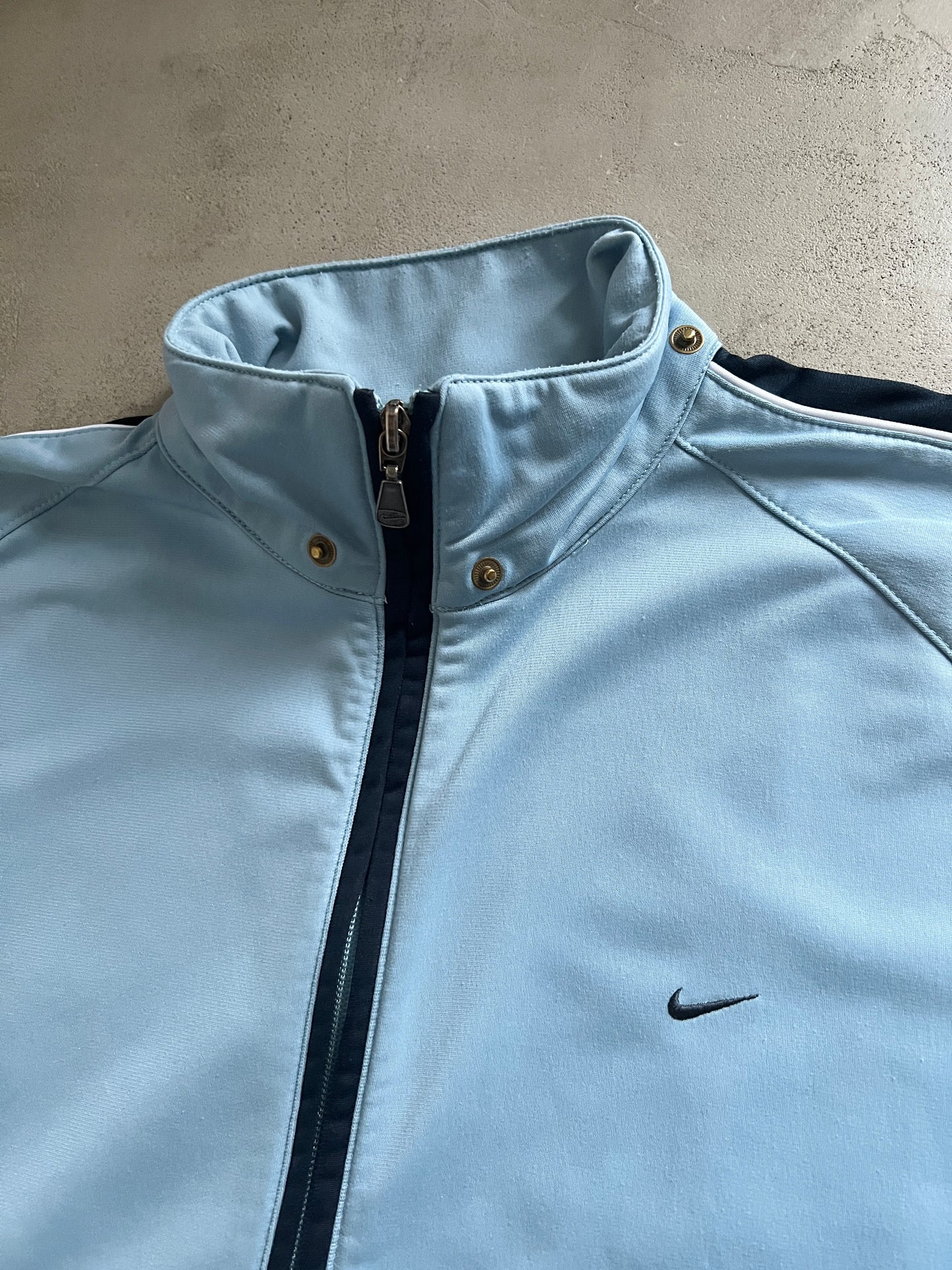 SLATE BLUE NIKE TRACK JACKET - 2000S - M