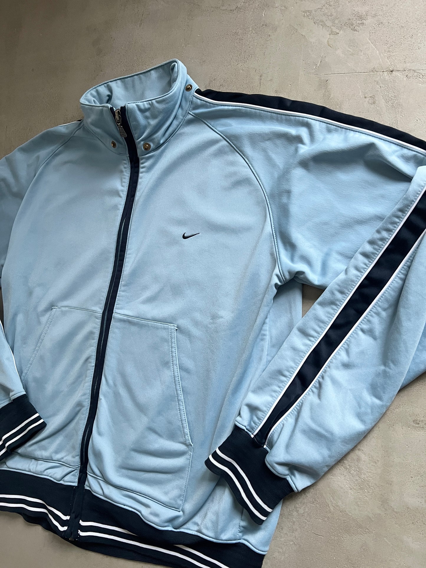 SLATE BLUE NIKE TRACK JACKET - 2000S - M