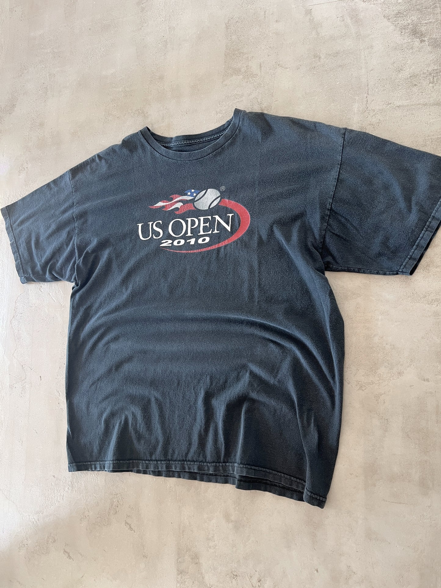 FADED BLACK US OPEN TENNIS TEE - 2000S - XL
