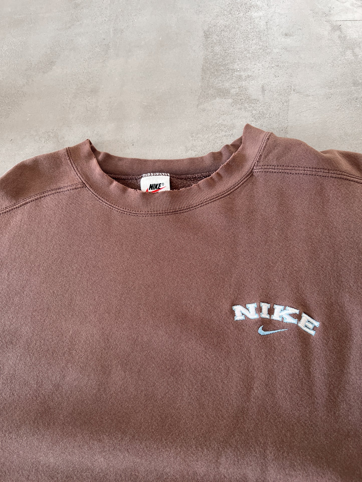 FADED MOCHA NIKE SWEATER - 1990S - L
