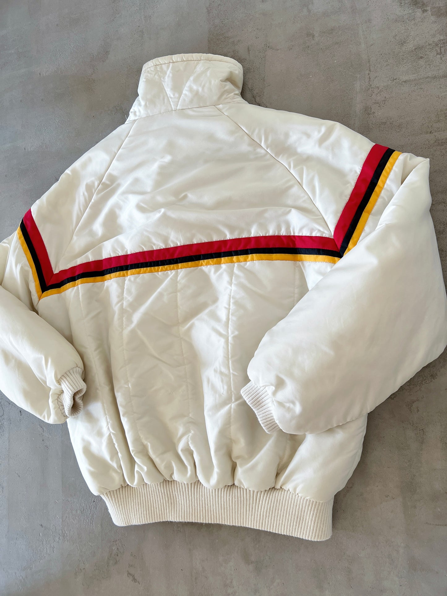 CREAM PORSCHE RACING JACKET - 1990S - L/M