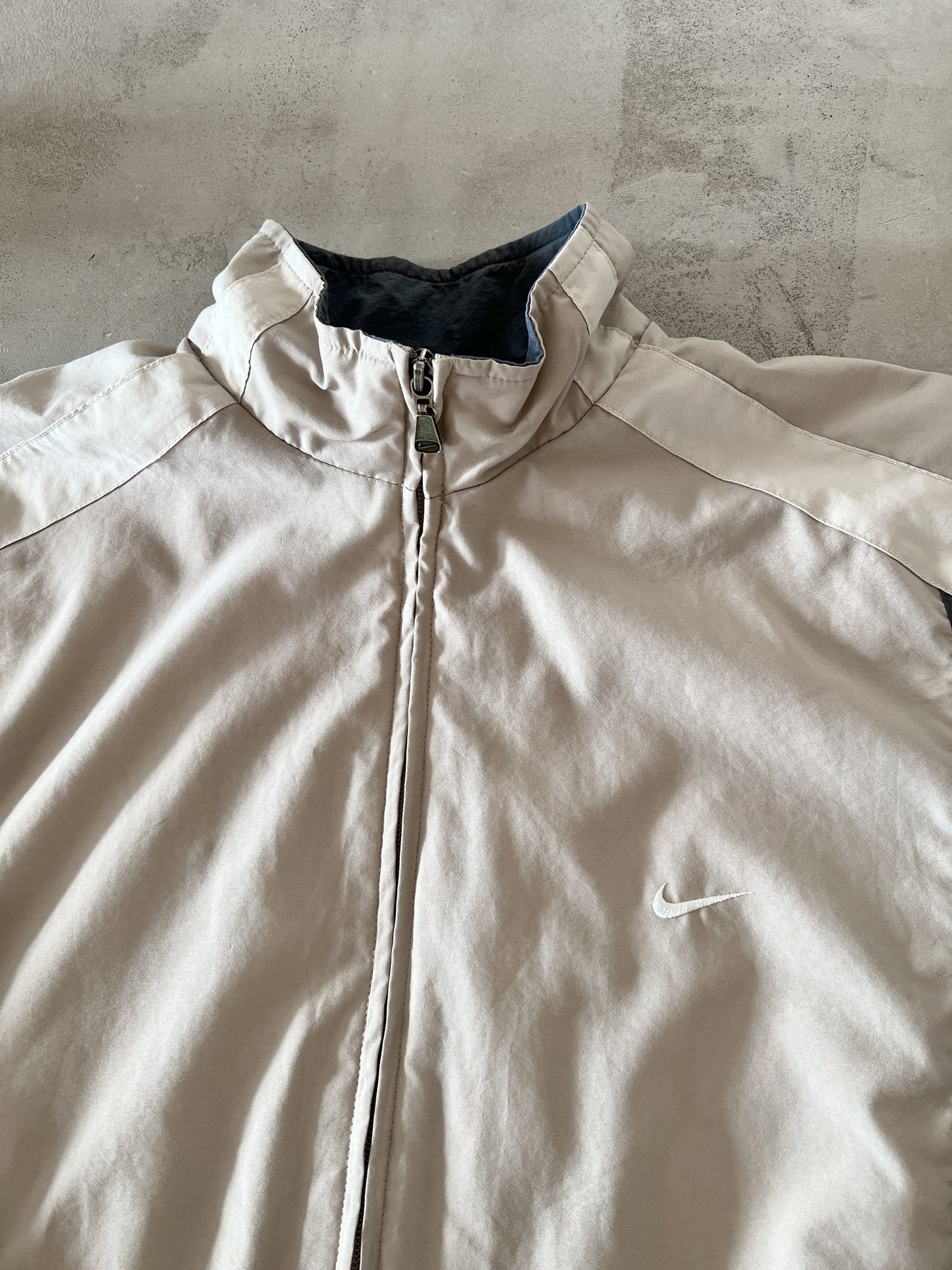 BEIGE NIKE TRACK JACKET - 2000S - L